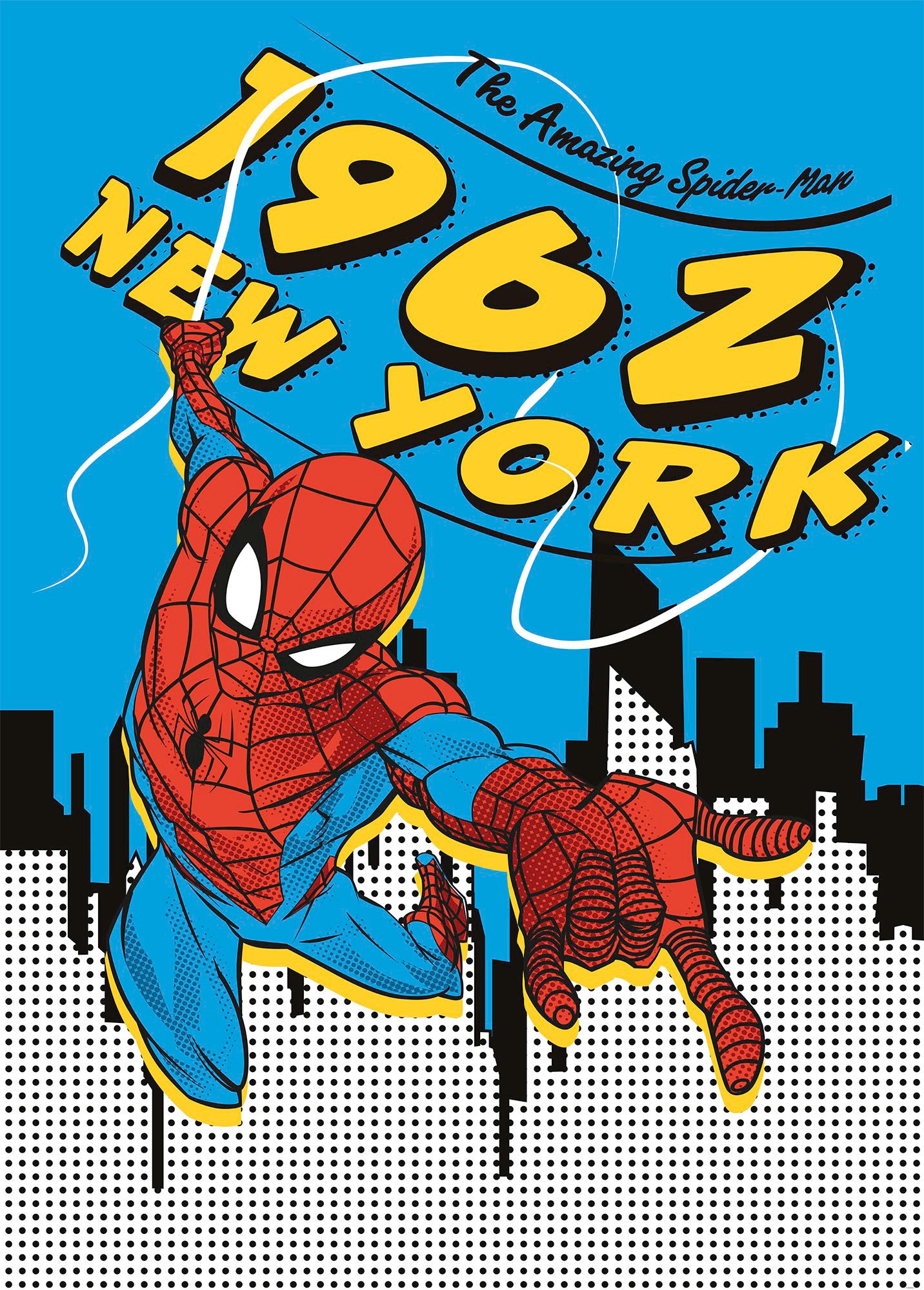 Image of Komar Fototapete »Spider-Man 1962«, bedruckt-Comic-Retro-mehrfarbig, BxH: 200x280 cm bei Ackermann Versand Schweiz