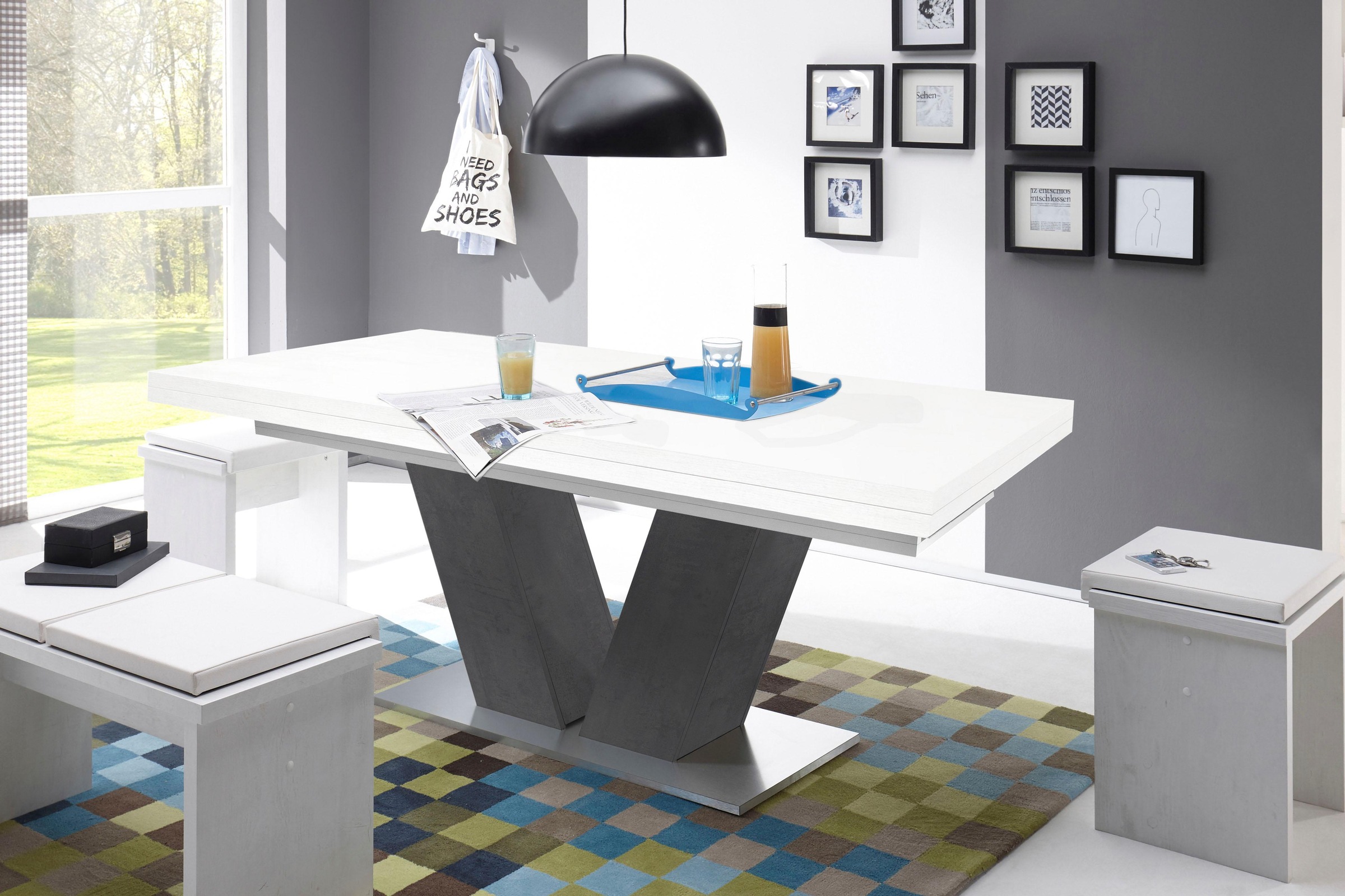 Image of Mäusbacher Esstisch »Komfort D«, mit V-Gestell in graphit und mit Auszugsfunktion, Breite 180-280 cm bei Ackermann Versand Schweiz