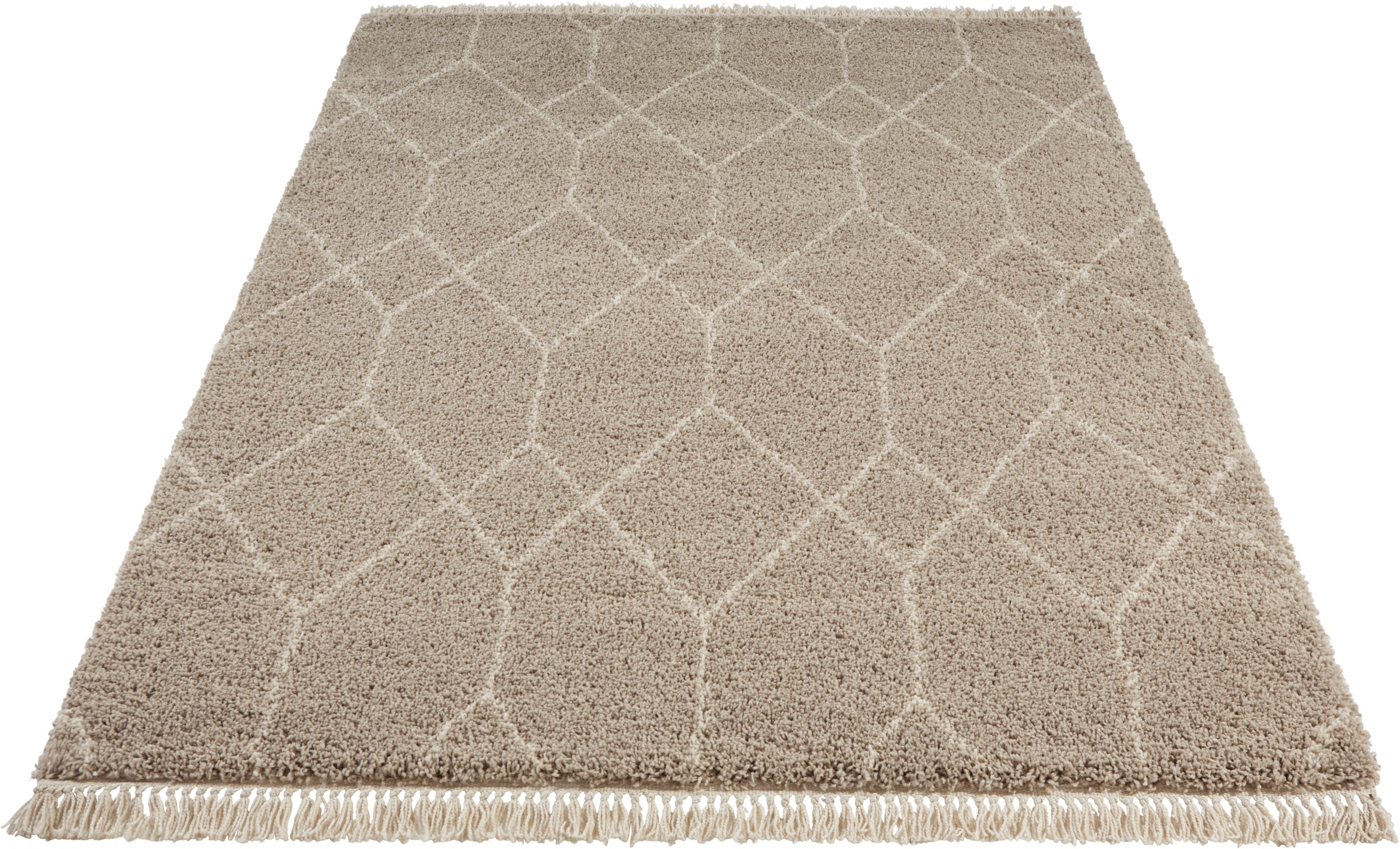 Image of freundin Home Collection Hochflor-Teppich »Panihe«, rechteckig, 35 mm Höhe, Dichter Hochflor mit Fransen, Scandi Look, Wohnzimmer, Schlafzimmer, Robust, Pflegeleicht bei Ackermann Versand Schweiz