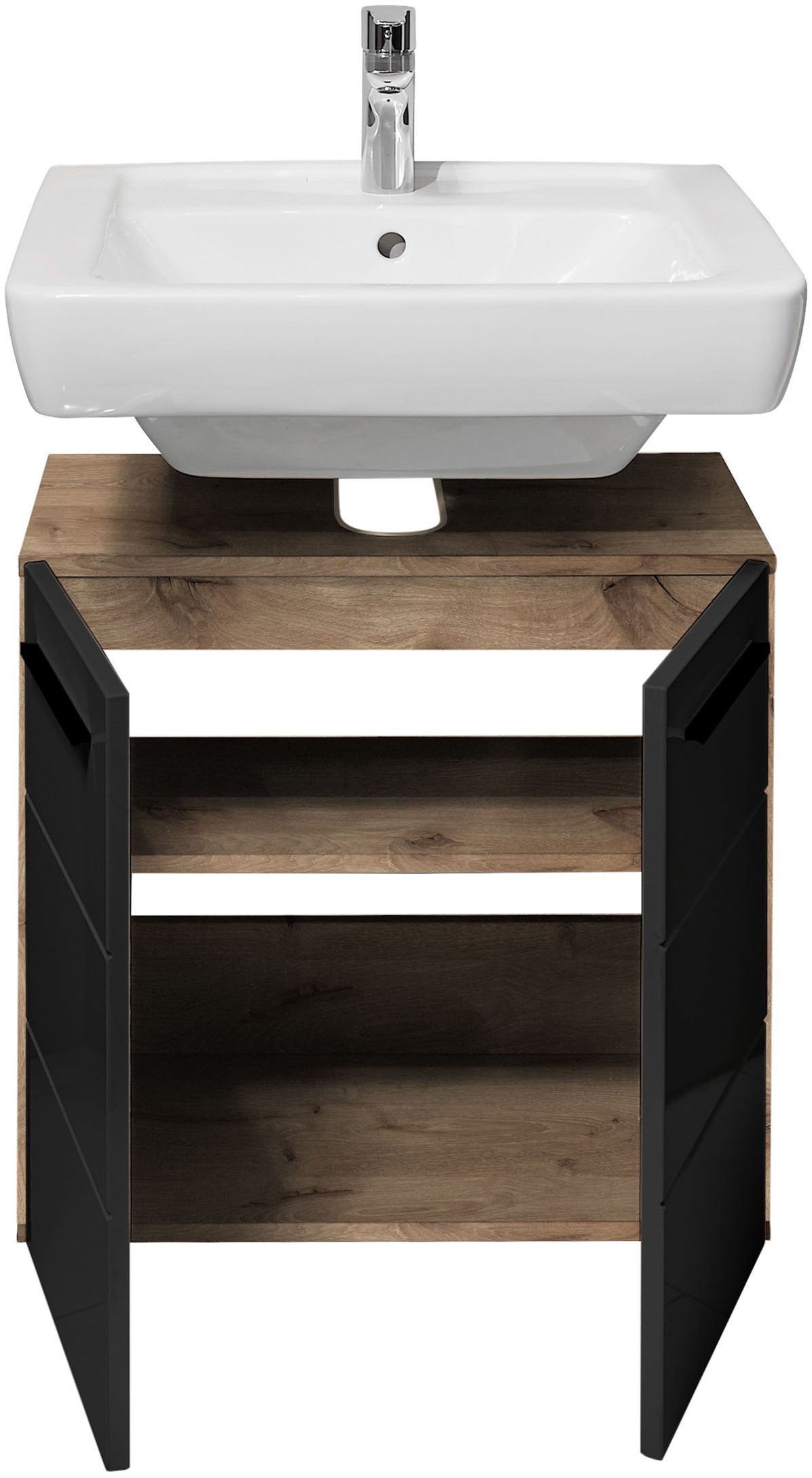BASIC by Balculina Armoire sous lavabo »Rom BxHxT 60x62x31« 1 cuis tlg. largeur 60cm, poignées en plastique, Made in Europe