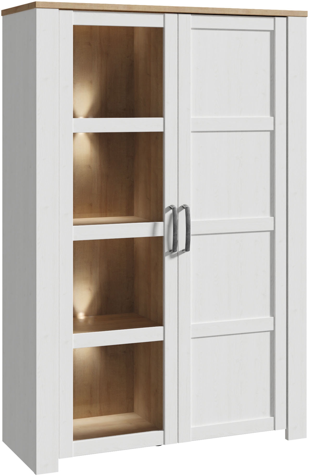 Bohol Display Cabinet in Riviera Oak/White, none