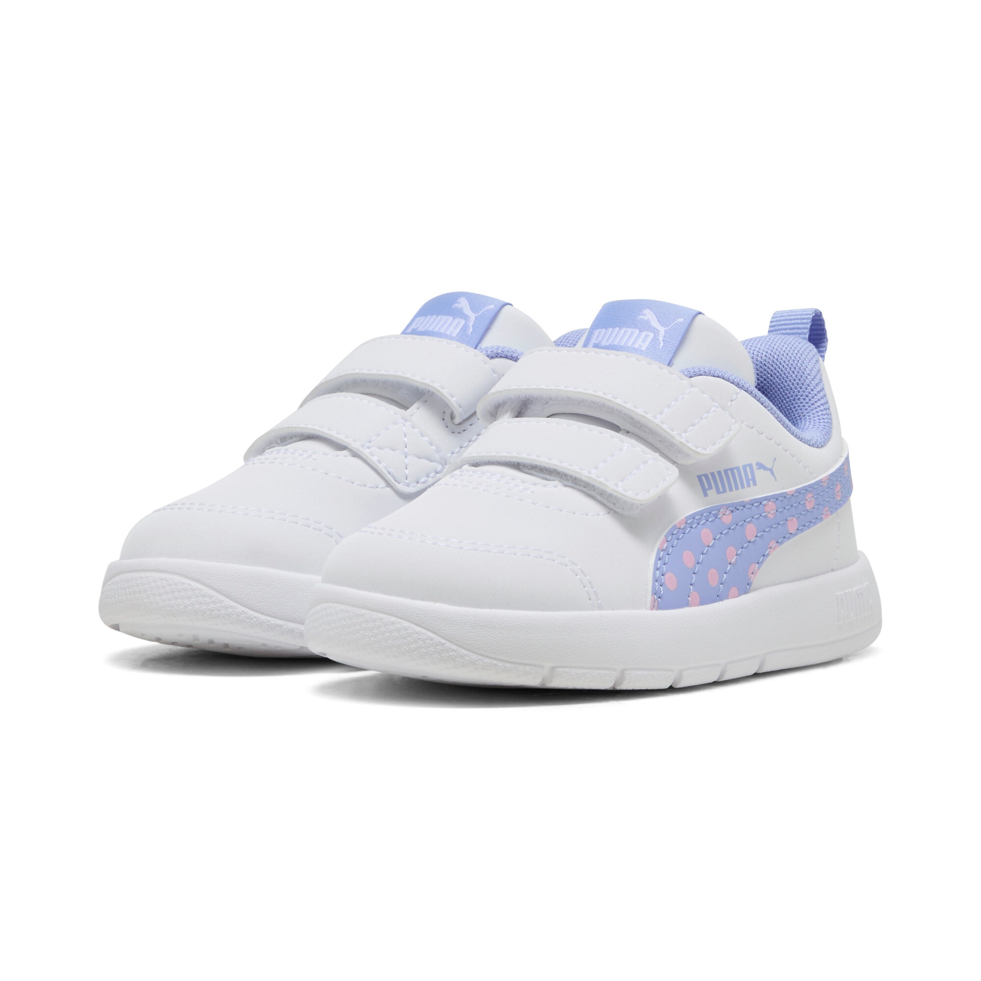 Image of PUMA Sneaker "COURTFLEX V3 DOTTY V INF" knöchelhohe Form, mit Klettverschluss, flexible Synthetik-Laufsohle