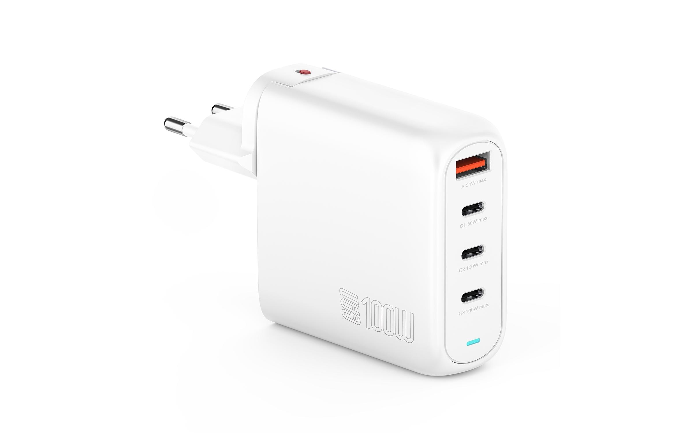 4smarts Ladestation »GaN Flex Pro 100W 3 USB-C+1 USB-A Travel Edition«