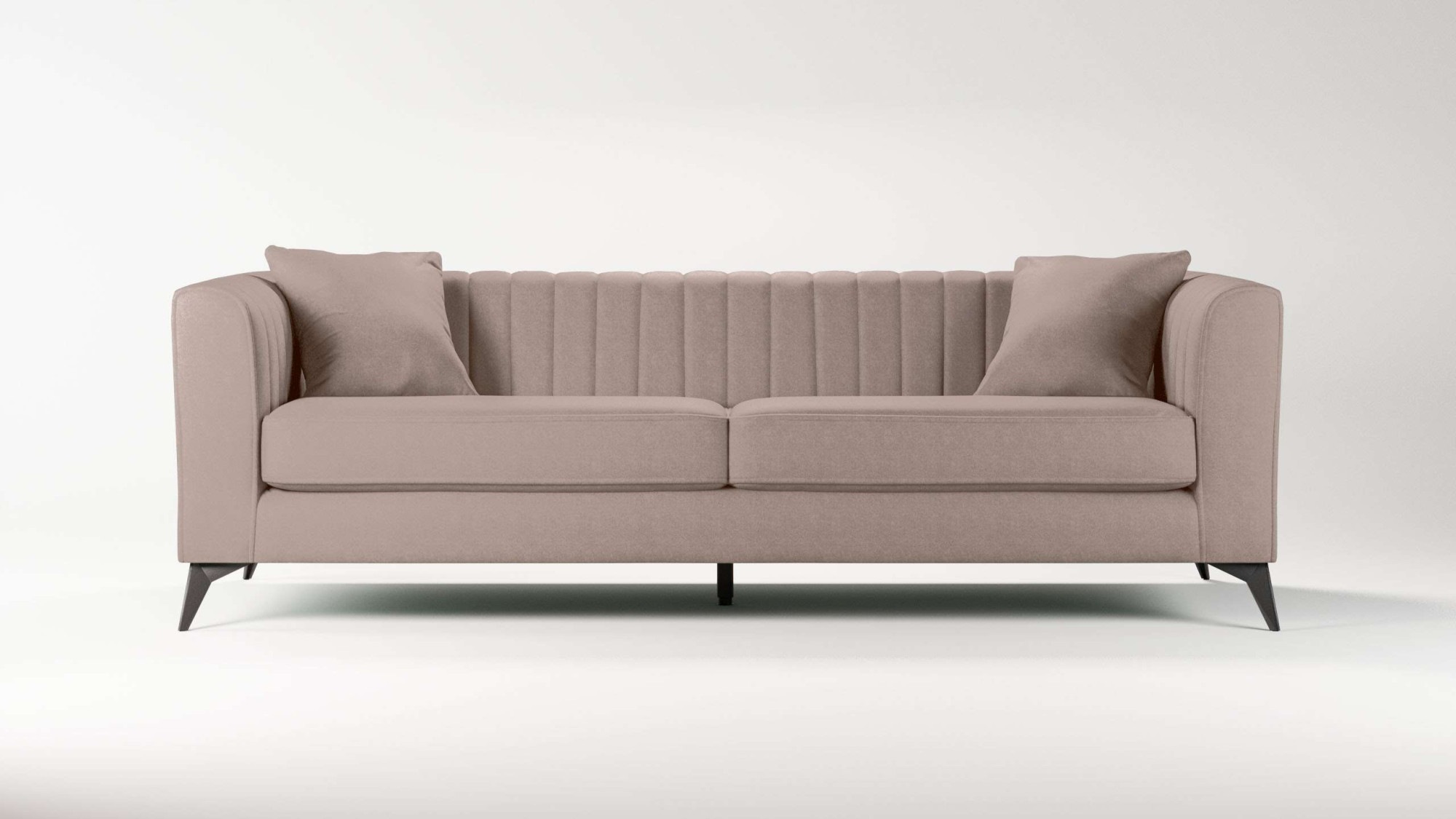 Places of Style 4-Sitzer »MATTHEW elegantes Designsofa, Masse B/T/H: 231/86/74 cm«, XXL, Steppung im Rücken, lose Sitzkissen, incl 2. Zierkissen