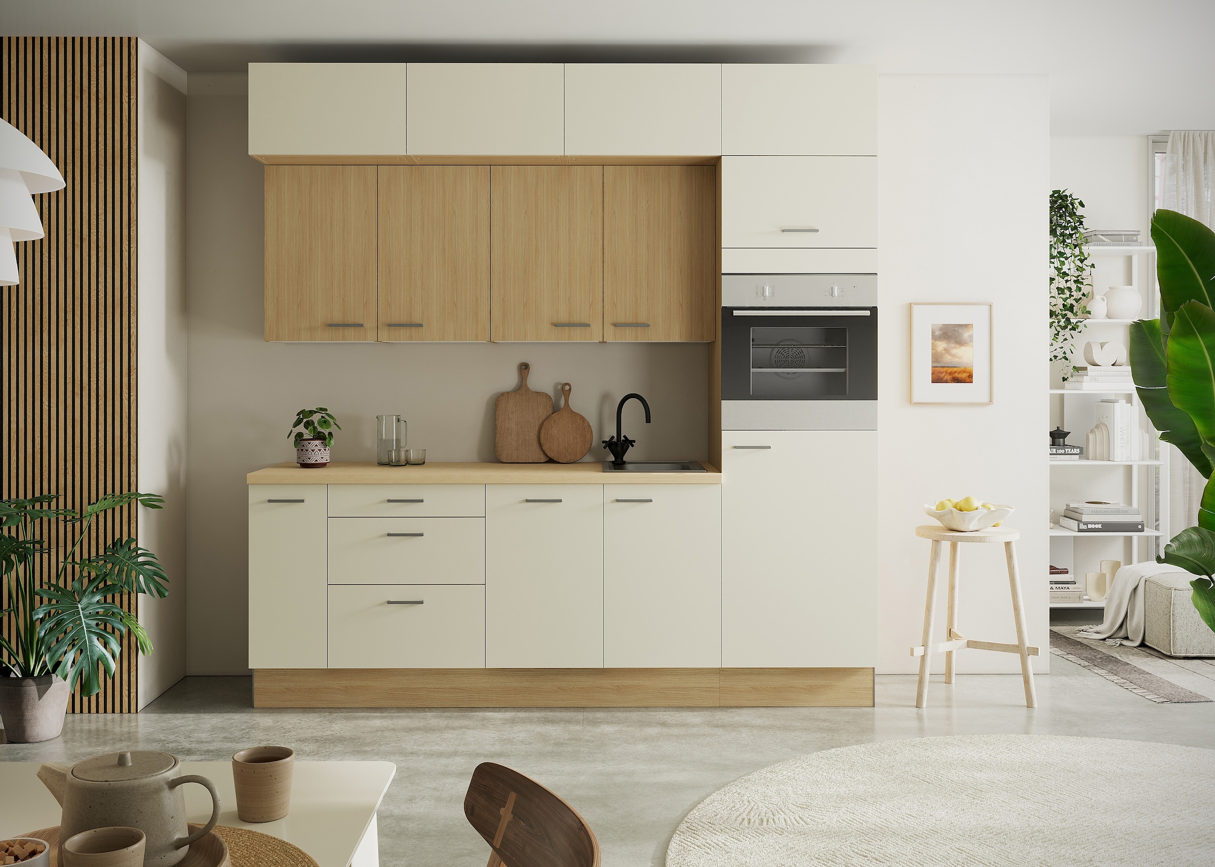 KOCHSTATION Kitchenette »KS-Lucy« Breite 240 cm, Soft-Close, inkl. Zubehör, wahlweise mit Geschirrspüler