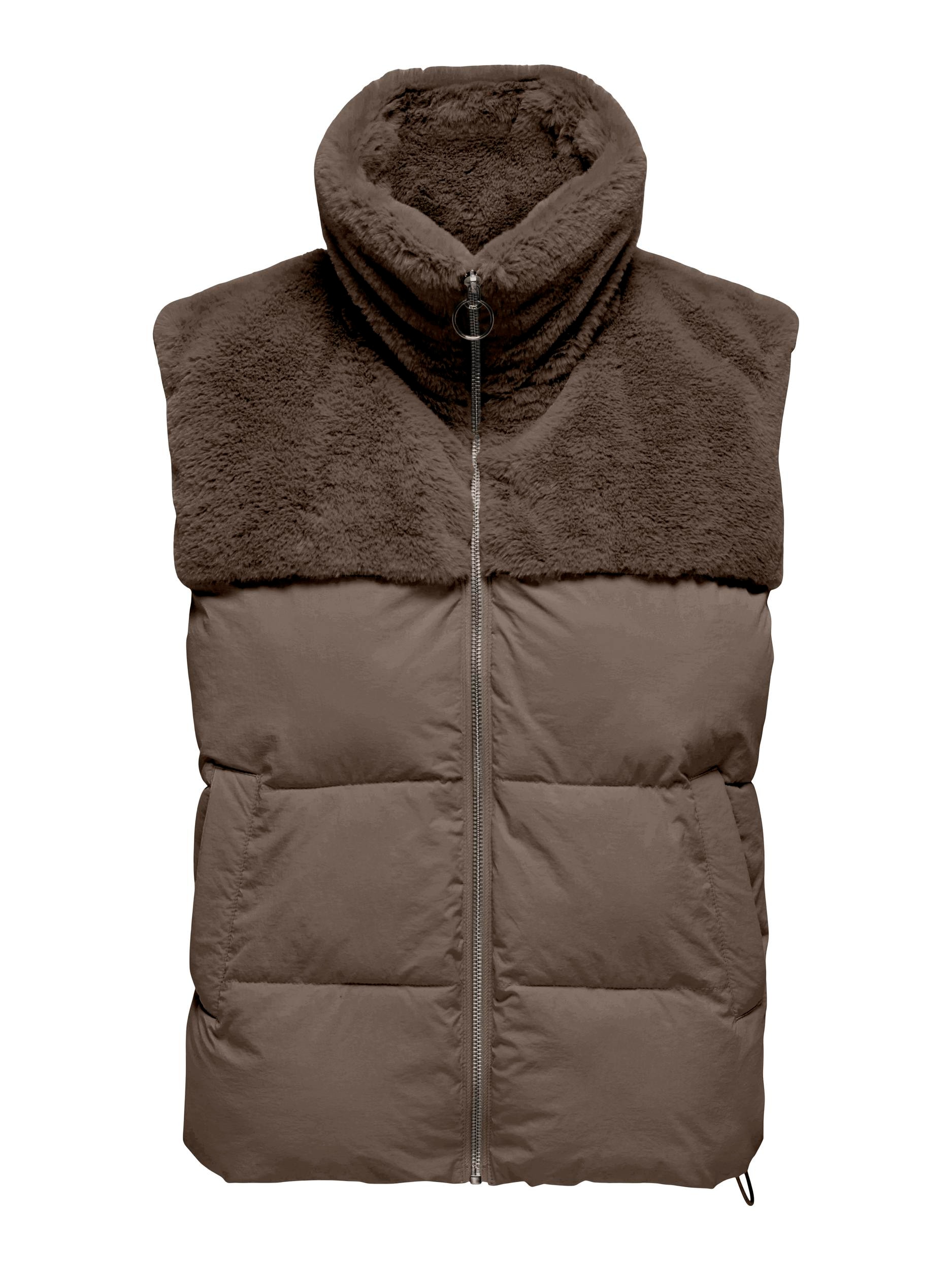 Steppweste »ONLWANJA FUR PUFFER MIX WAISTCOAT CC OTW«, mit Teddyplüsch