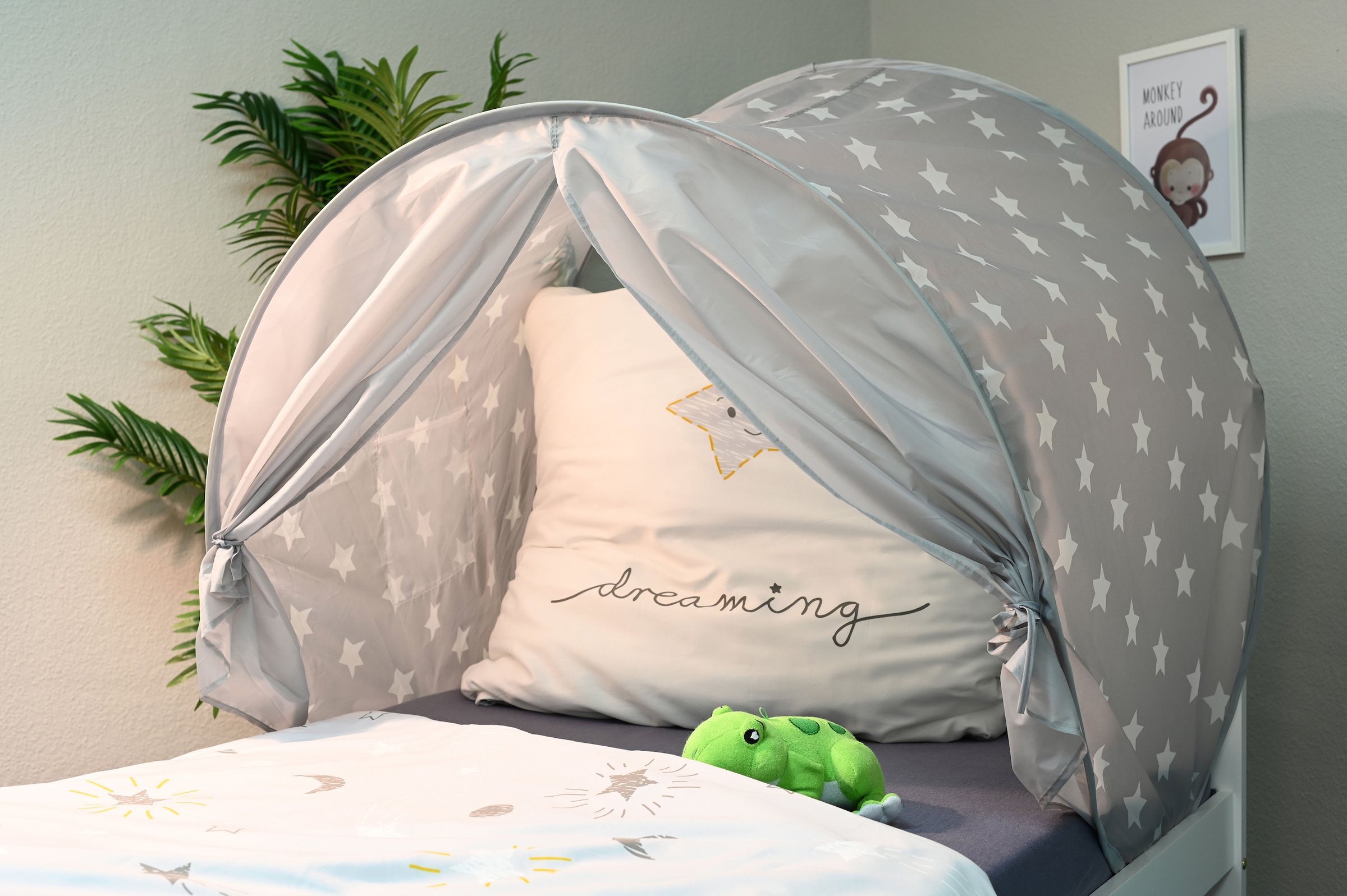 Knorrtoys® Betttunnel »Bettzelt, Grey White Stars«