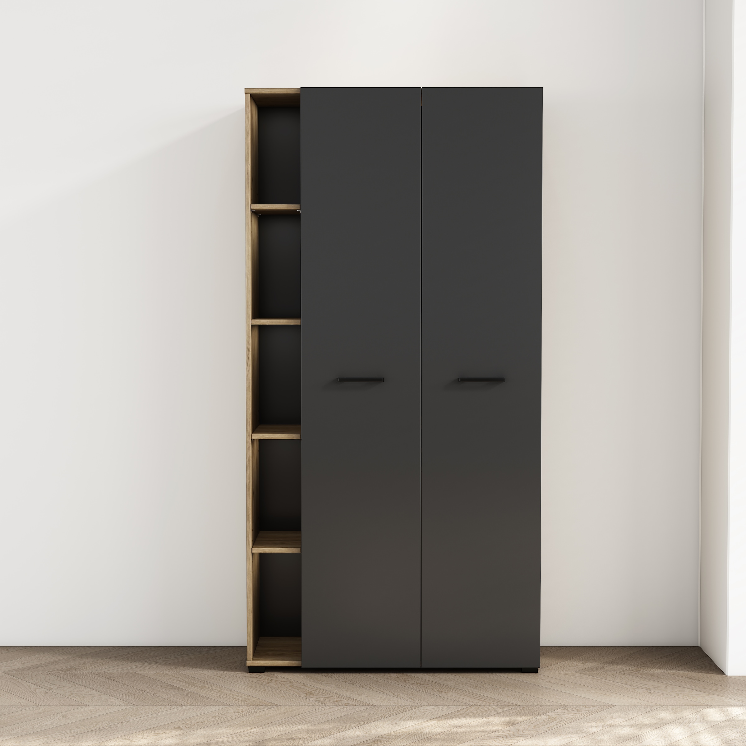 GOODproduct Computerschrank »Moid« Set,  PC-Schrank, mit zwei Türen, mit Tastaturauszug, B 88 cm