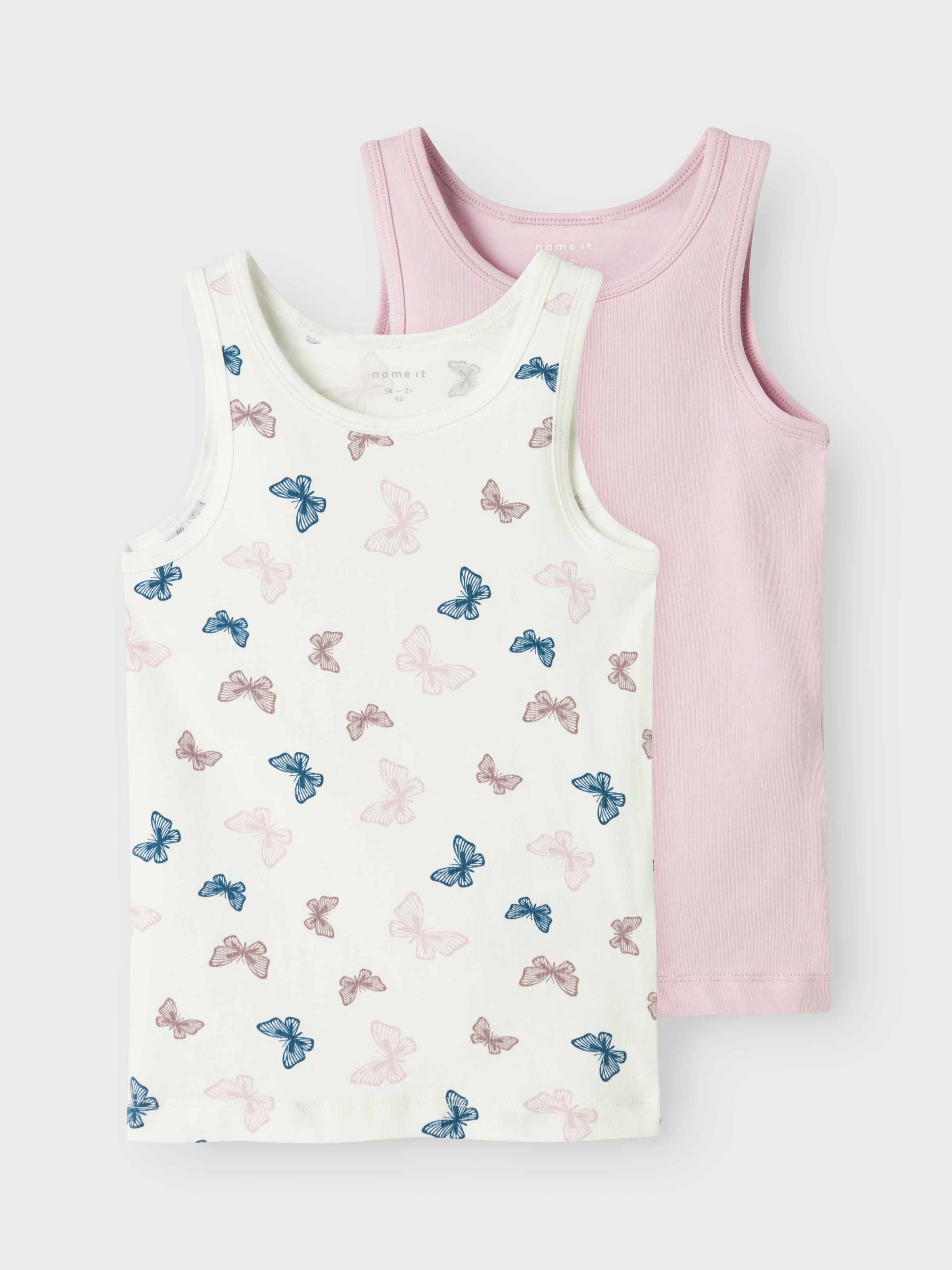 Image of Name It Unterhemd "NMFTANK TOP 2P JET STREAM BUTTERFLY NOOS" Packung, 2 Stk.