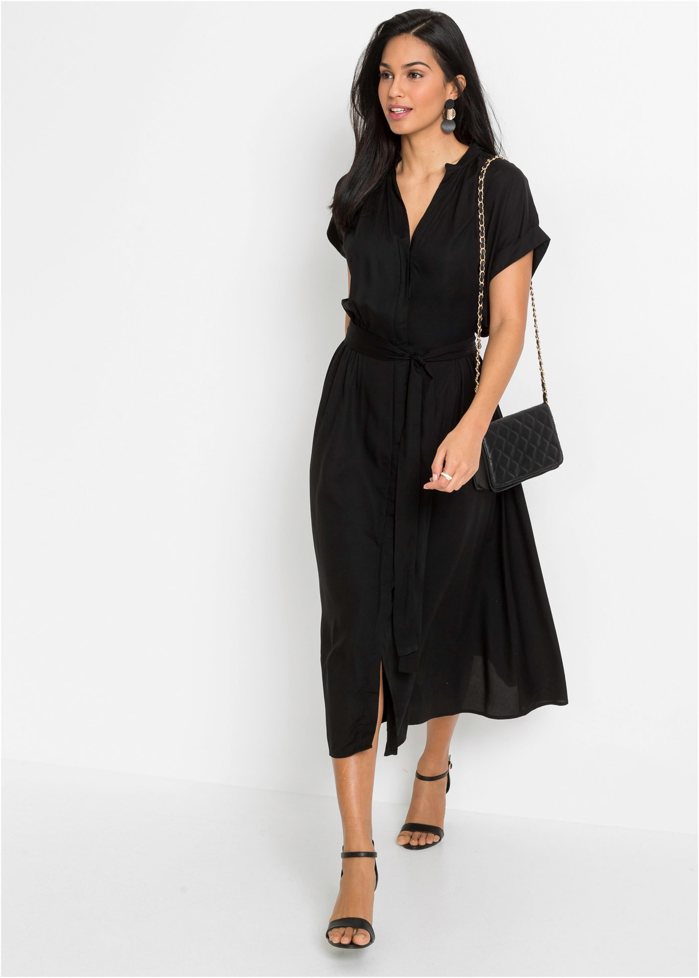 Image of bonprix Hemdblusenkleid für stilvollen Auftritt, aus Viskose, ausgestellte Passform