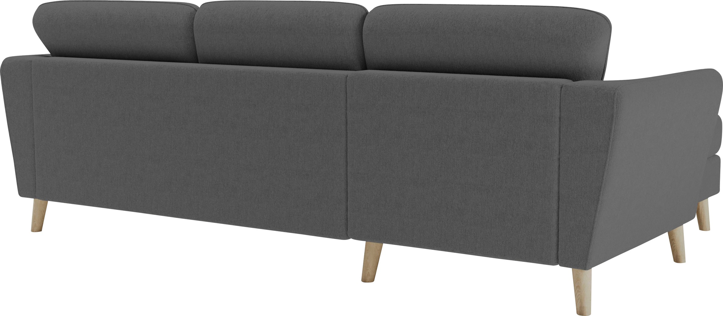 Home affaire Ecksofa »MARSEILLE (242/152cm),L-Form, Rec. rechts/links«, Massivholzbeine Eiche, Landhausstil, Wellenunterfederung
