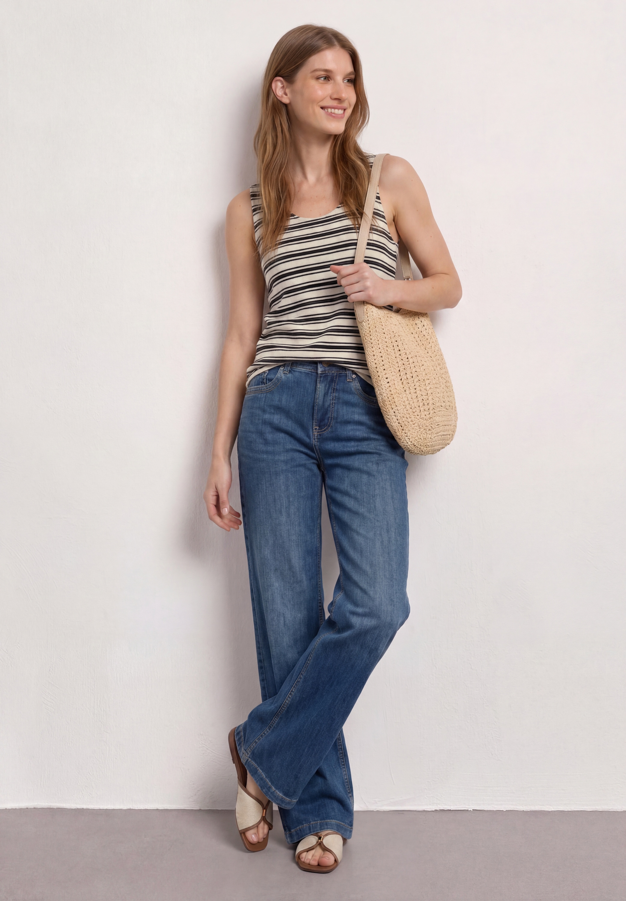 STREET ONE Top en tricot Sommertop, tiefer Rundhalsausschnitt, Viskosemx