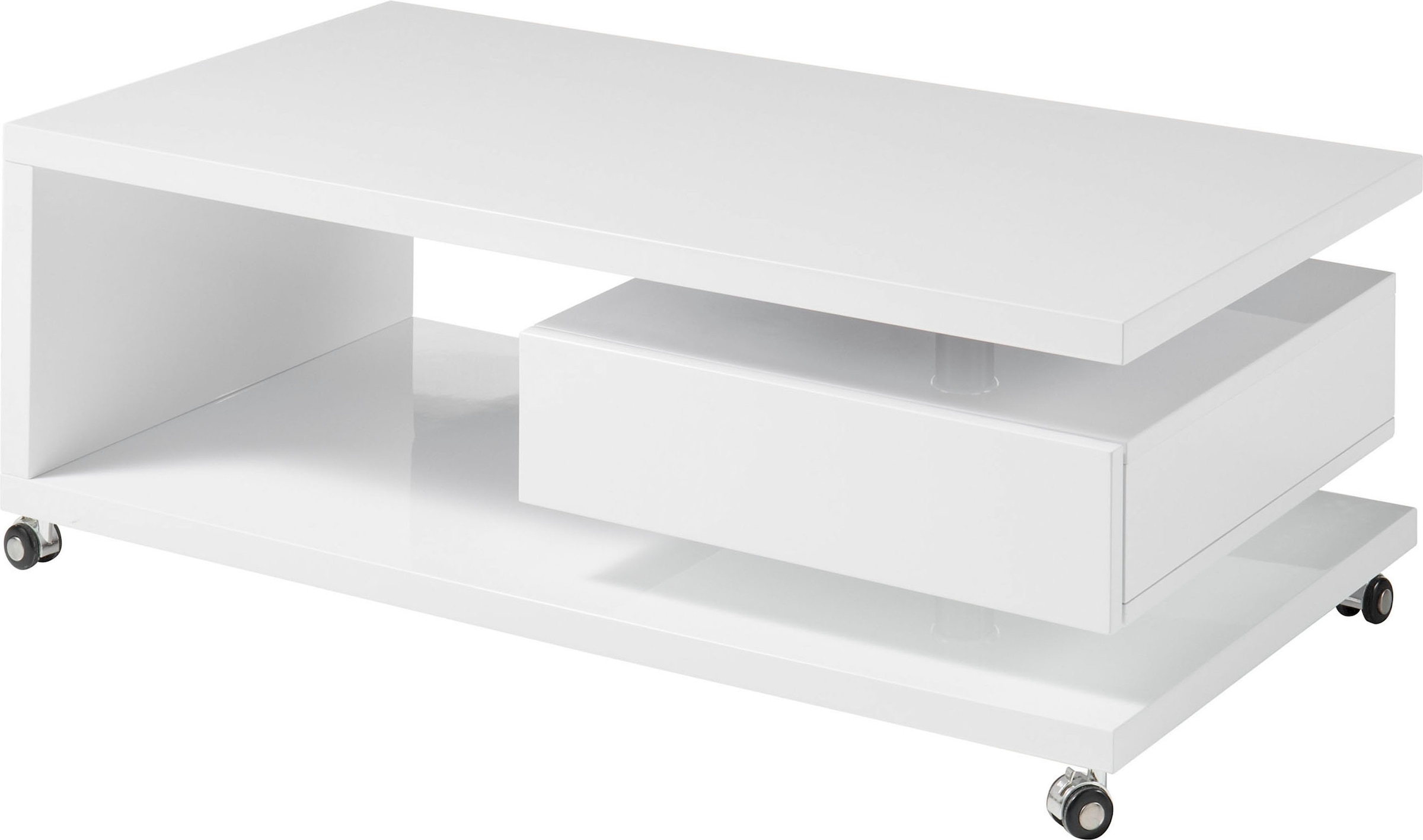 HBZ Couchtisch »Milan, TOPSELLER!«, (Tisch, Couchtisch), rollbar, Tisch in weiss Hochglanz