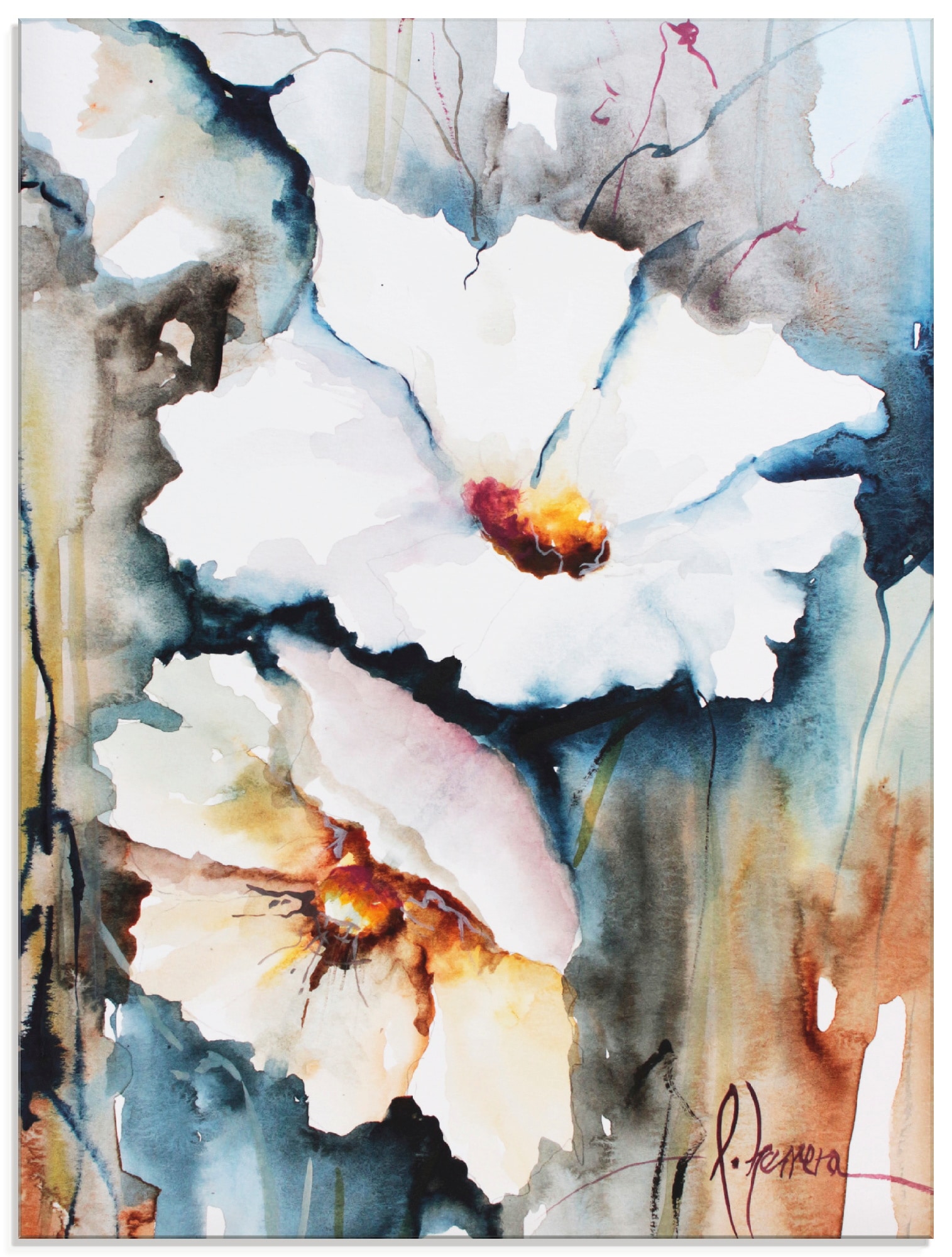 Image of Artland Glasbild "Aquasblüten II" Blumen 1 Stk. tlg. in verschiedenen Grössen