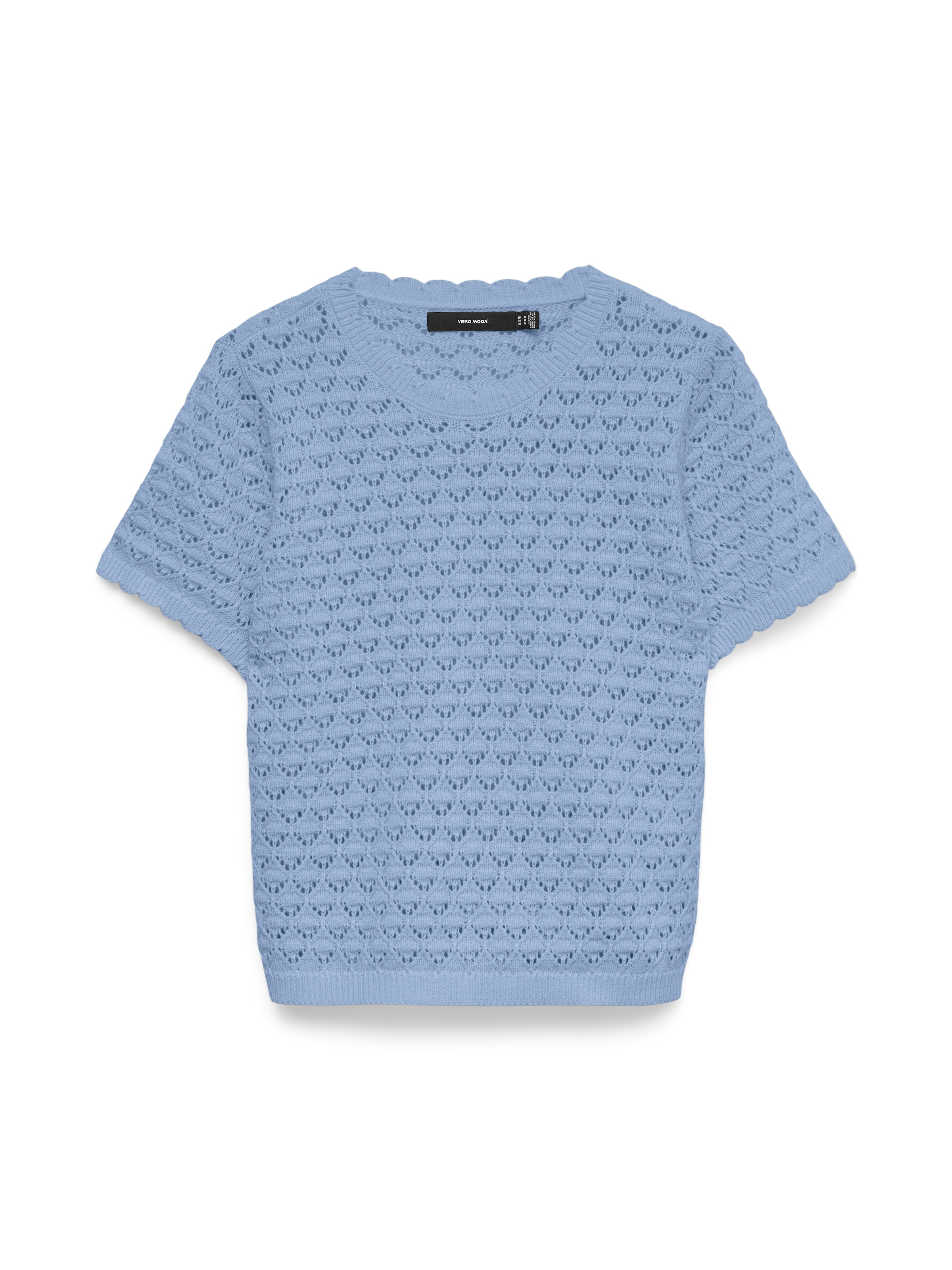 Vero Moda Stricktop »VMJAQUELINE SS O-NECK TOP BOO« mit zartem Muster