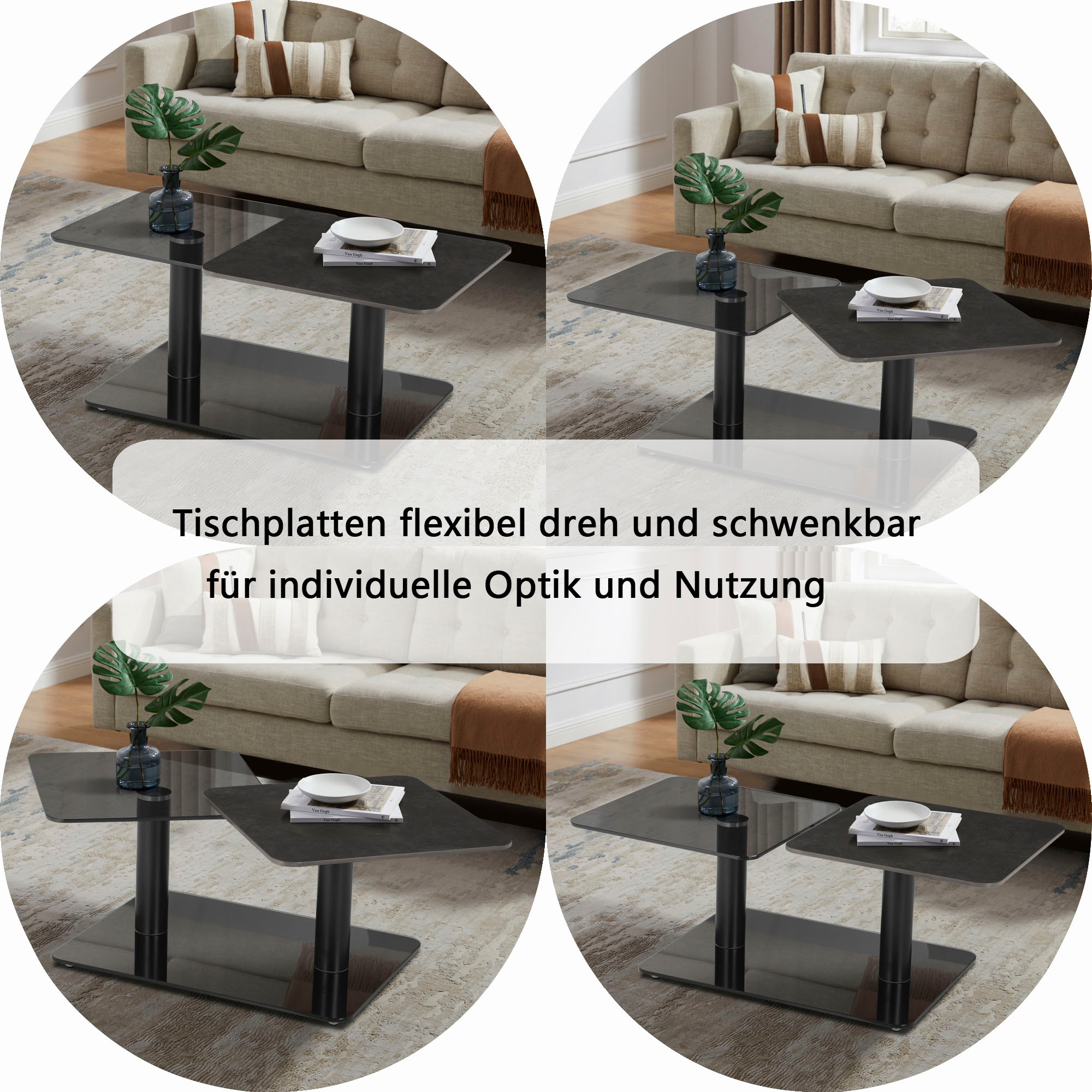 GOODproduct Couchtisch »Craco« mit verschiebbarer Ablagefläche im puristischen Design