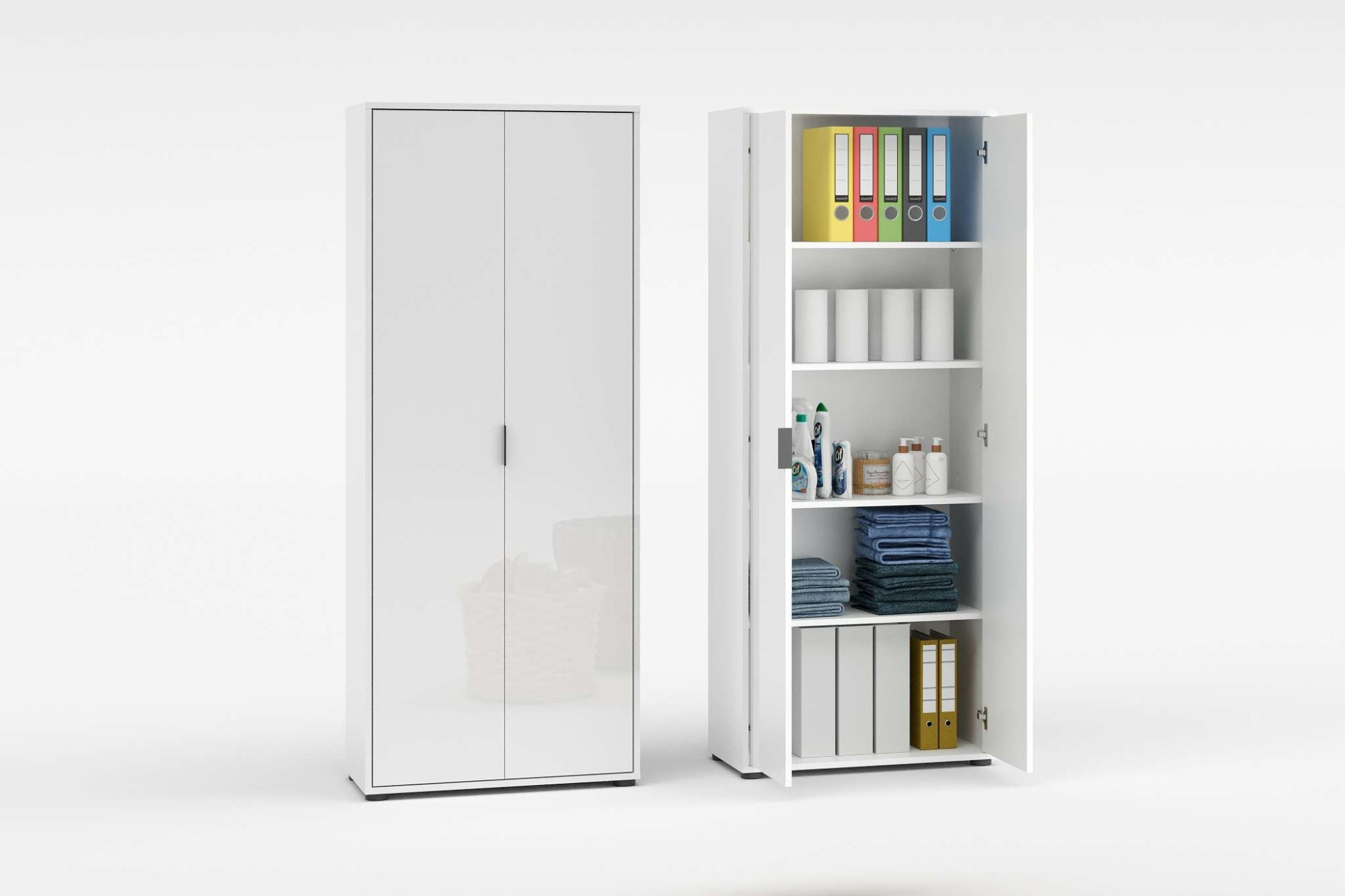 Image of Home affaire Mehrzweckschrank "JOLLY, Stauraumschrank, Breite 72,5 cm, Höhe 178 cm" 1 Stk. tlg. 2 Türen, 4 Einlegeböden-Schrank hochglanz lackiert