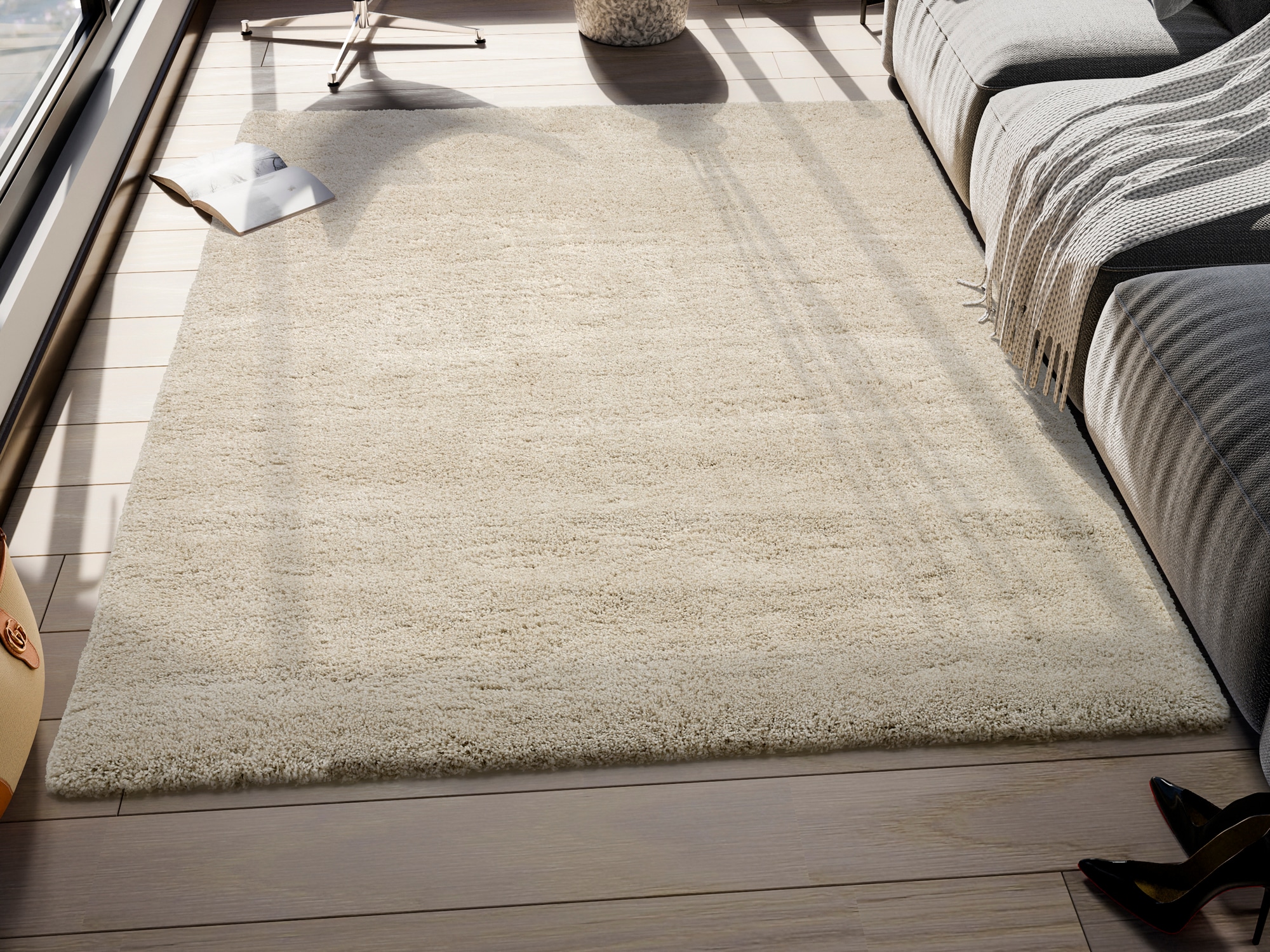 OCI DIE TEPPICHMARKE Tapis à poils longs »MONTIS« Rectangulaire 45 mm Höhe uni, à poils longs, shaggy, également disponible en rond, carré et coureur