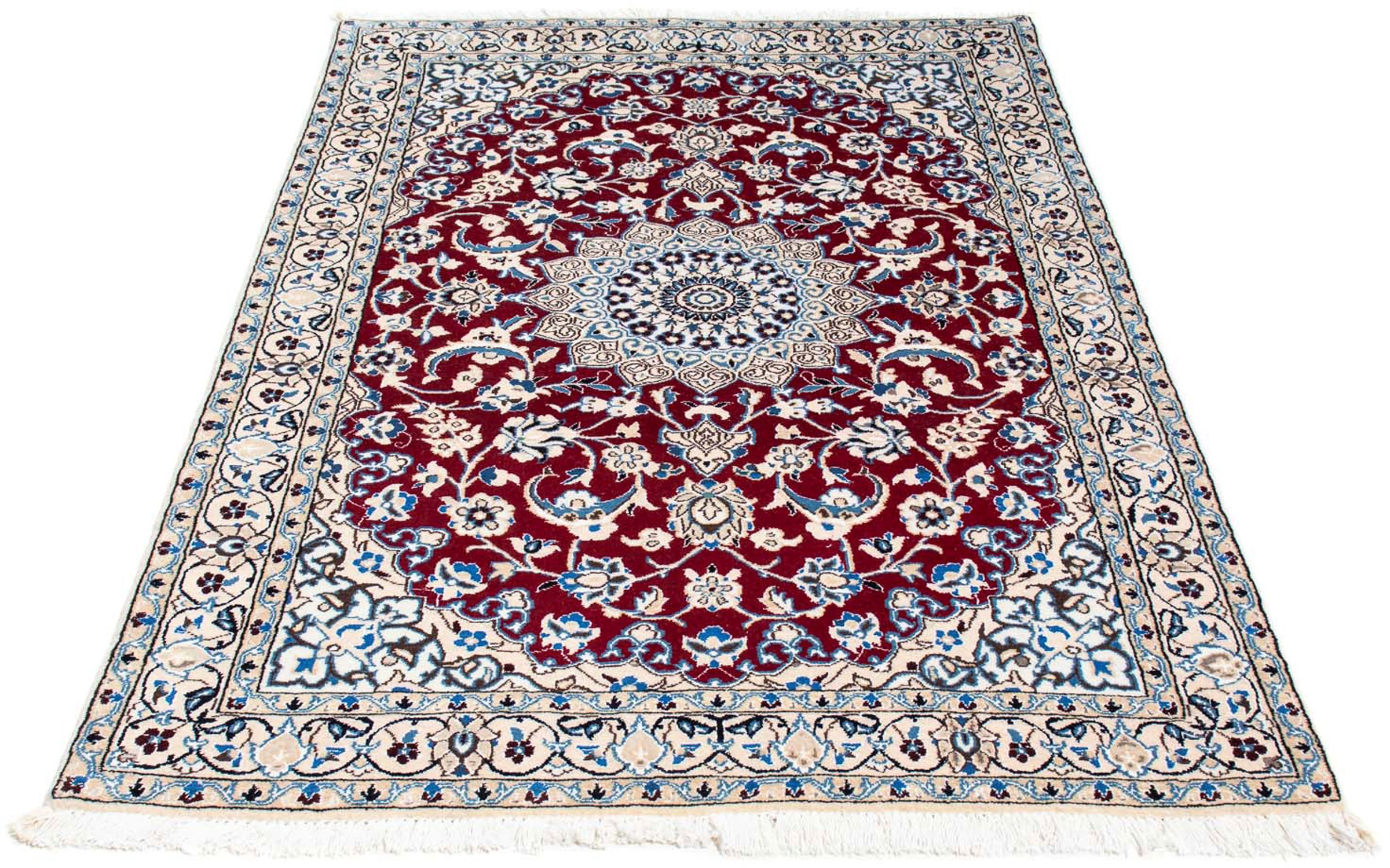 Image of morgenland Orientteppich »Perser - Nain - Royal - 172 x 112 cm - dunkelrot«, rechteckig, 10 mm Höhe, Wohnzimmer, Handgeknüpft, Einzelstück mit Zertifikat bei Ackermann Versand Schweiz
