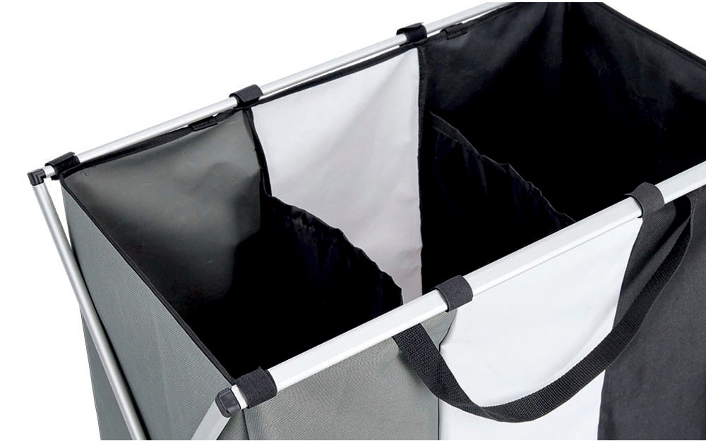 Zeller Present Wäschesortierer 3 Fächer, Polyester/Aluminium