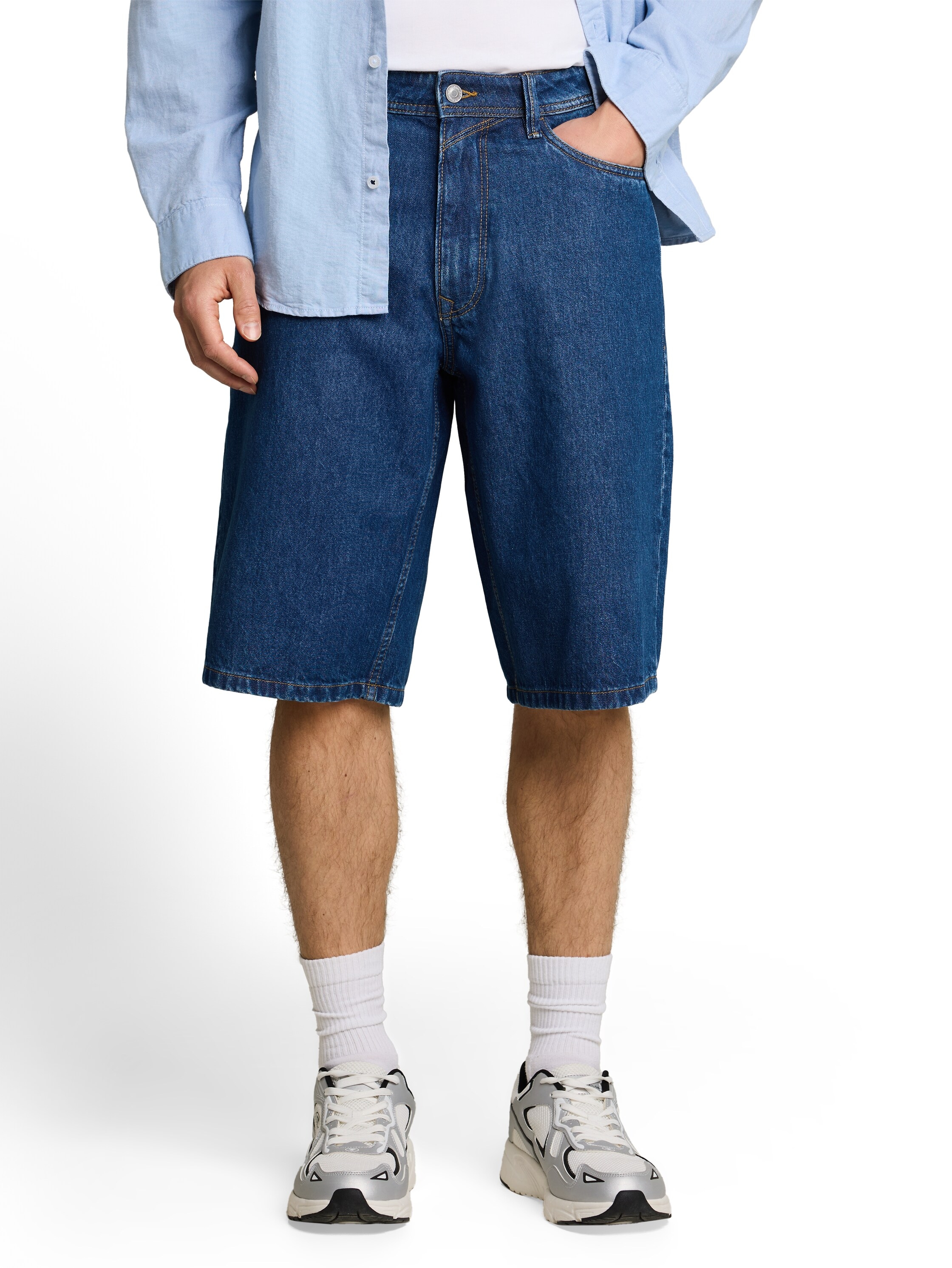 TOM TAILOR Denim Short en jean en coton, avec passants de ceinture