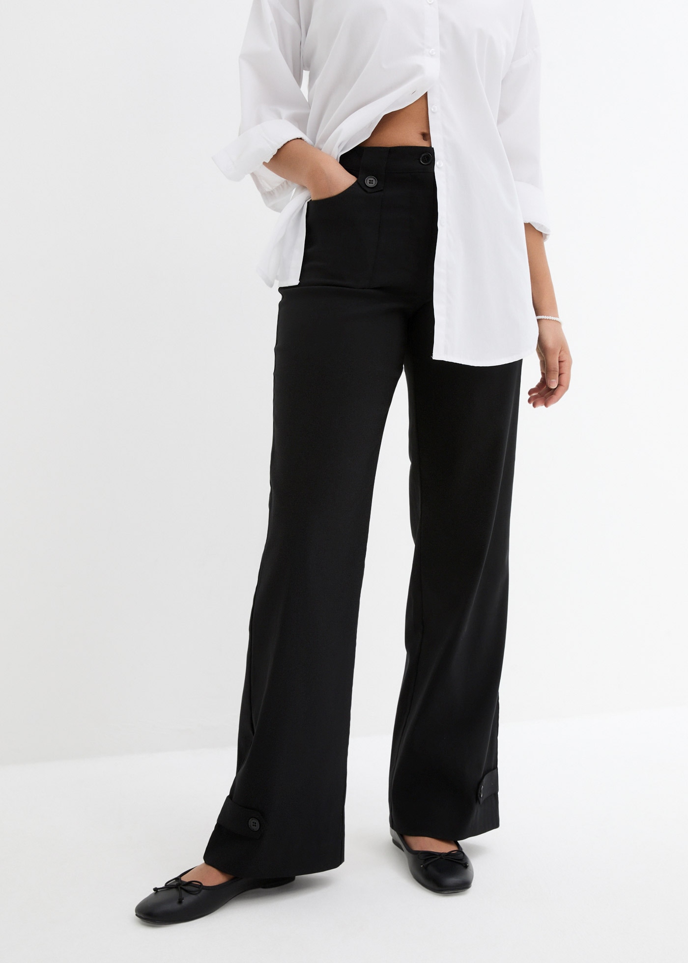 Image of bonprix Stretch-Hose aus Polyester, Viskose und Elasthan, mit Bequembund, Regular Fit