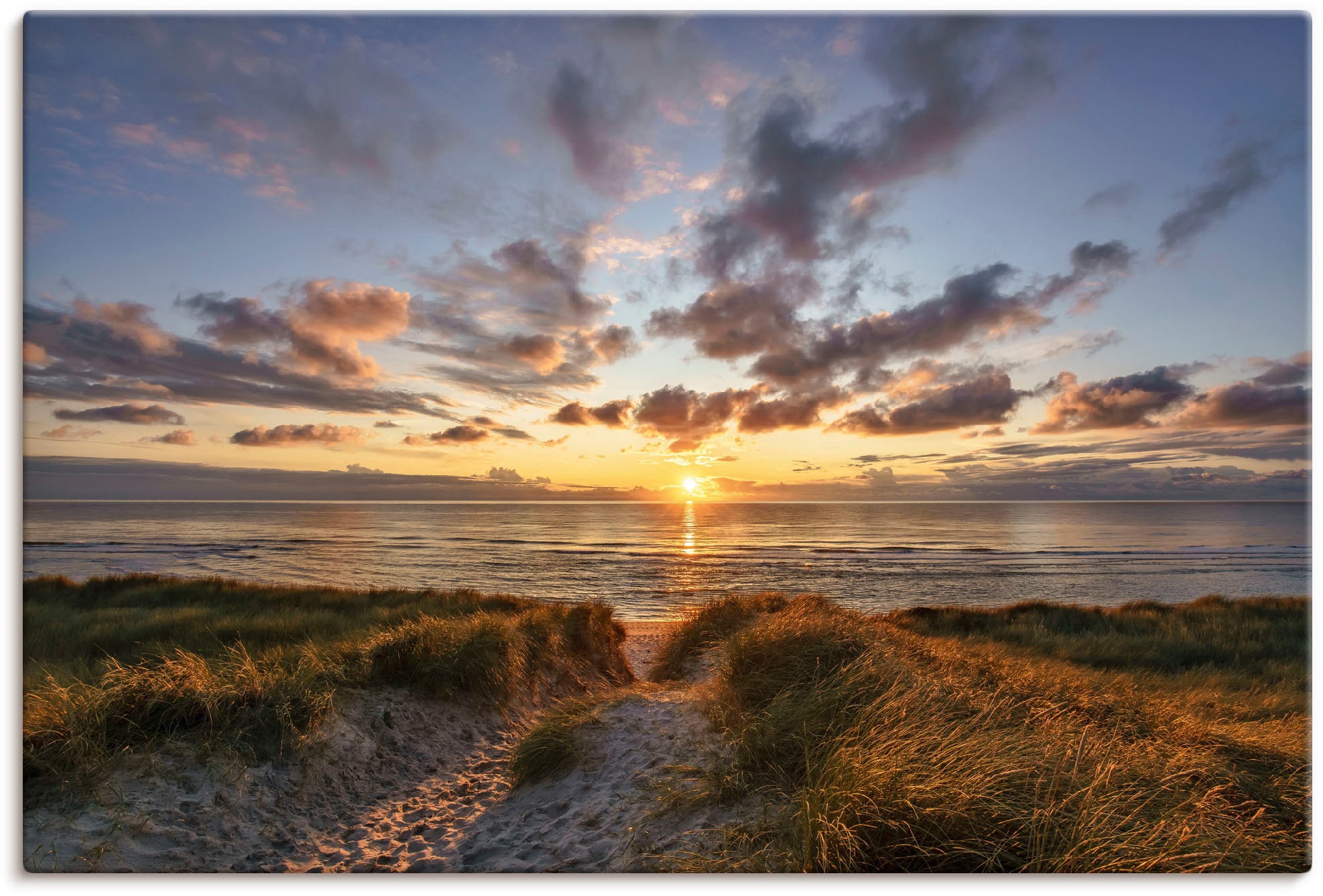 Image of Artland Leinwandbild "Sonnenuntergang auf Sylt" Bilder vom Sonnenuntergang & -aufgang 1 Stk. tlg. auf Holzrahmen gespannt