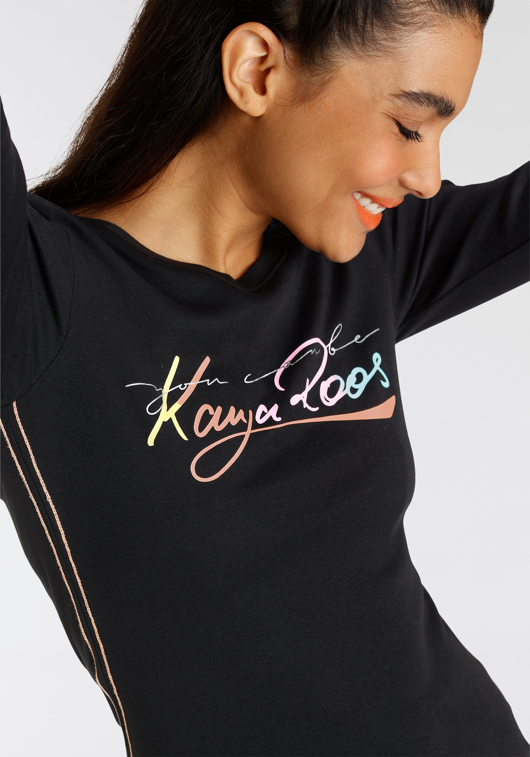 ♕ KangaROOS Langarmshirt, mit trendig farbigen Logoschriftzug - NEUE  KOLLEKTION versandkostenfrei auf