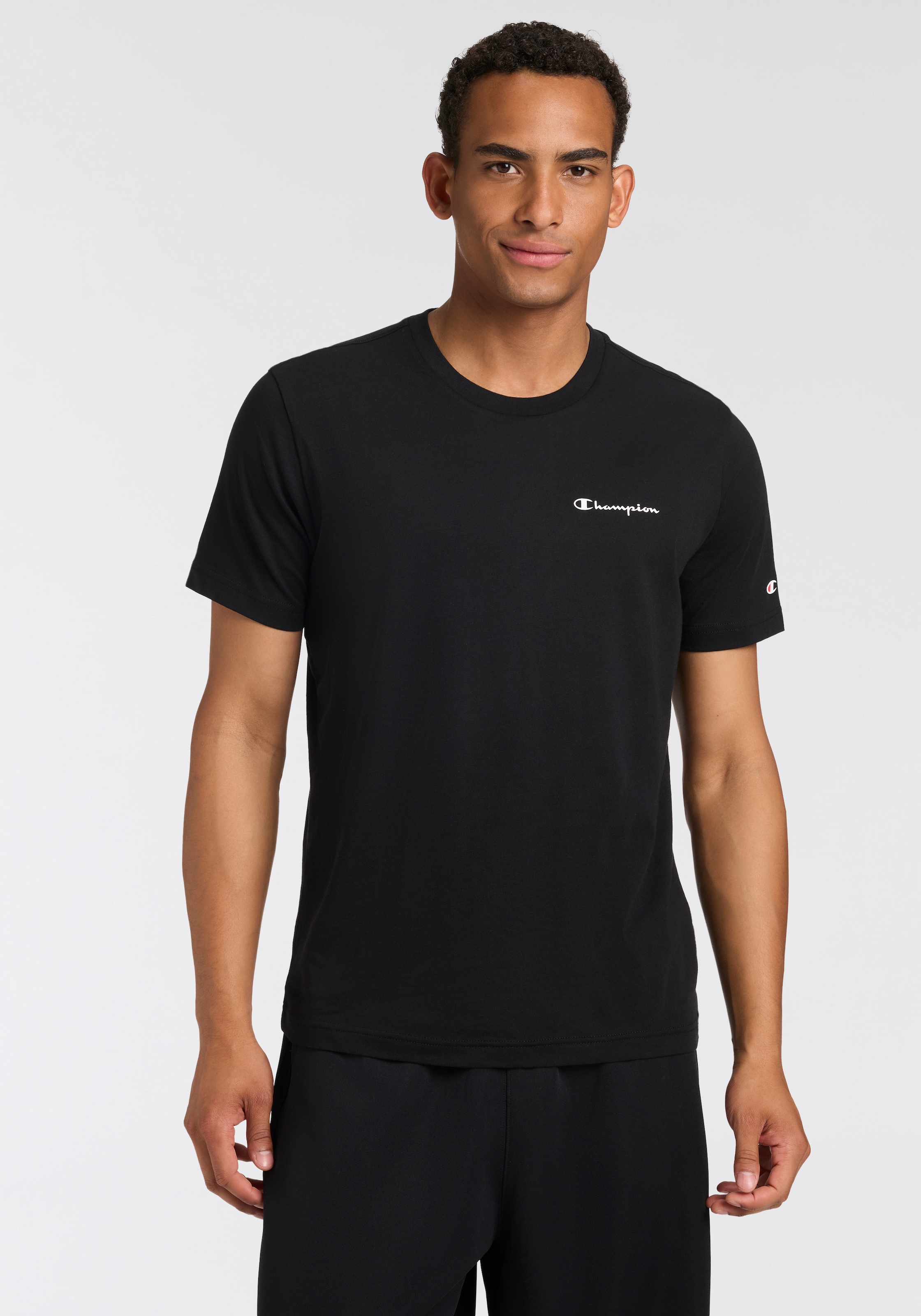 Champion T-shirt avec col rond, manches courtes, en coton, finition droite