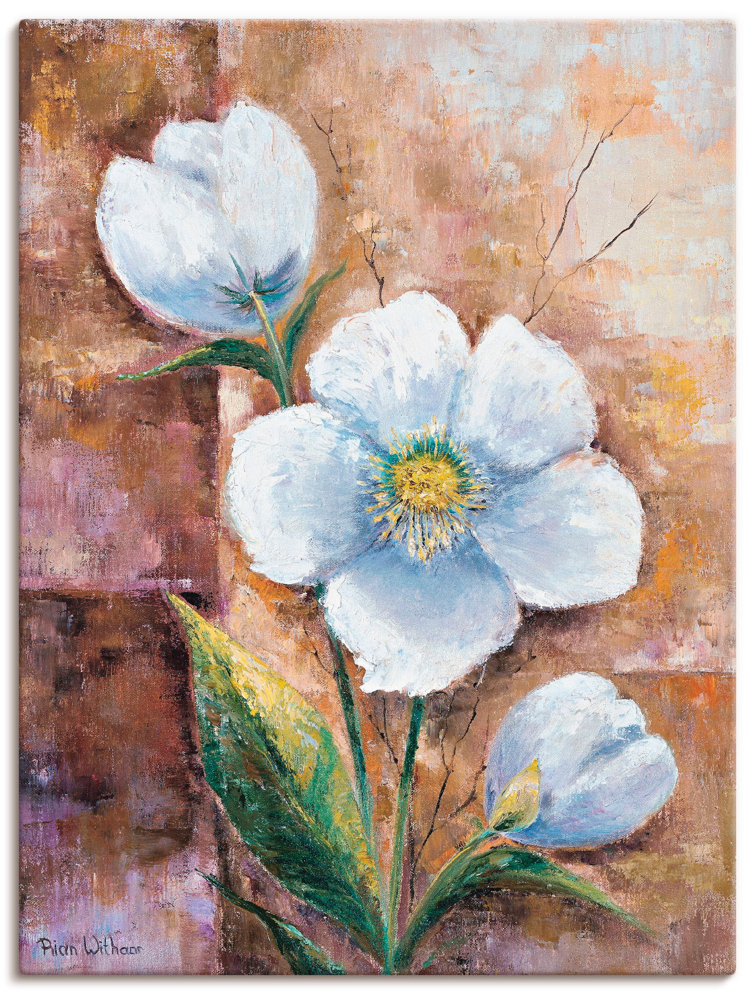 Image of Artland Leinwandbild "Es ist ein Traum" Blumen 1 Stk. tlg. auf Holzrahmen gespannt
