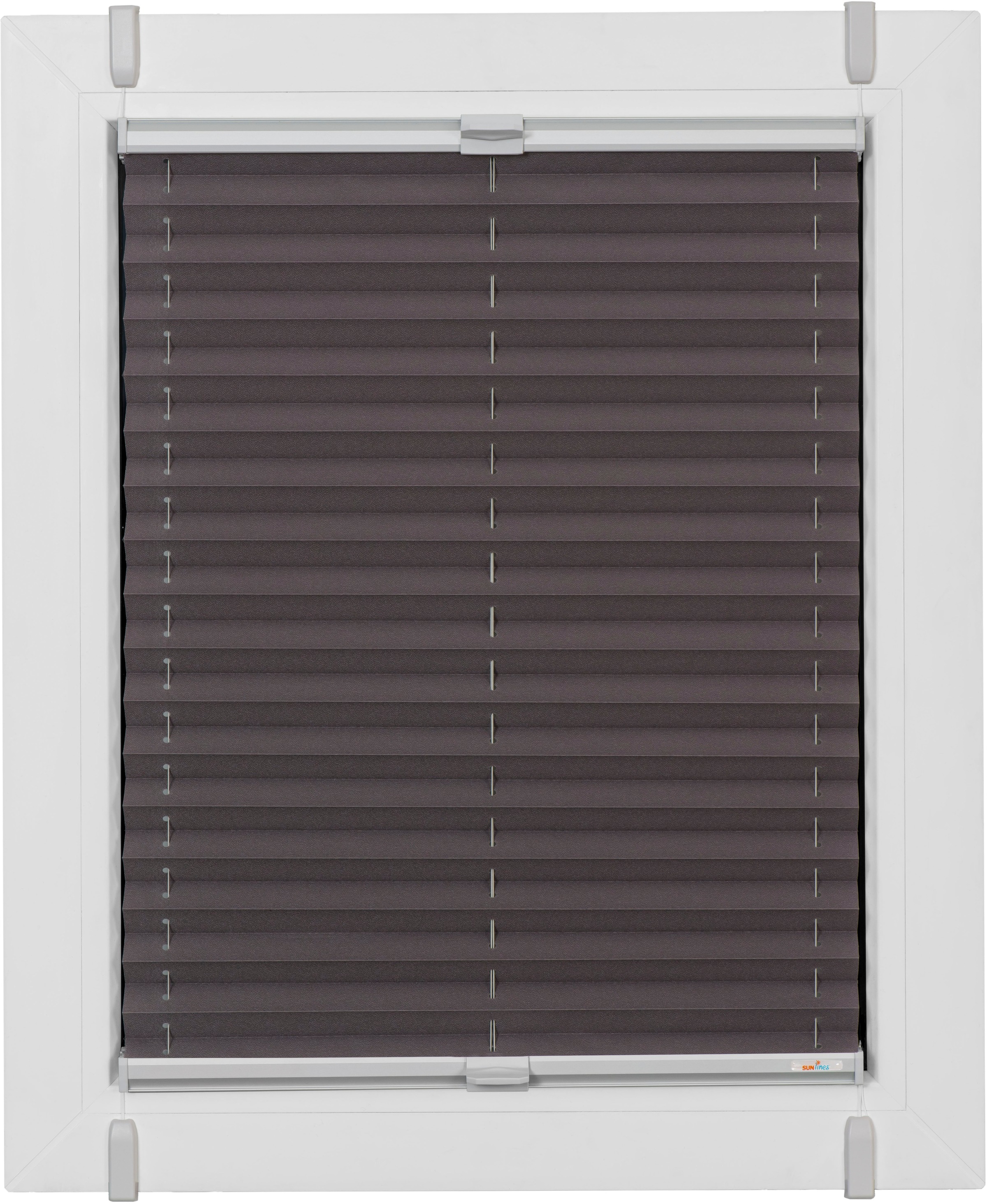 Image of sunlines Plissee "One Size Style Crepe" blickdicht ohne Bohren verspannt Zubehörfarbe grau, zum Klemmen