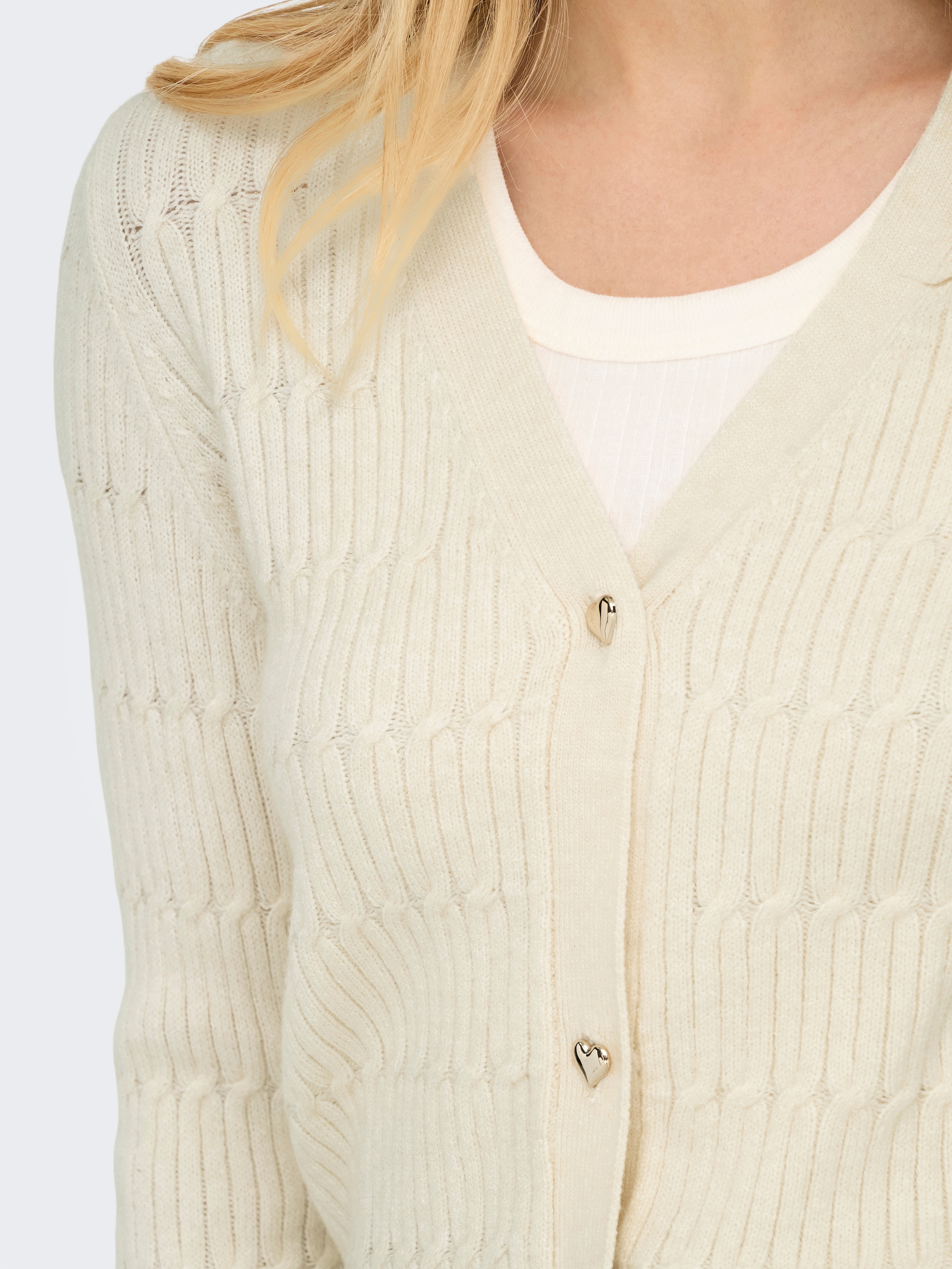 ONLY Strickjacke »ONLKATIA LS CABLE V-NECK CARDIGAN CC KNT«