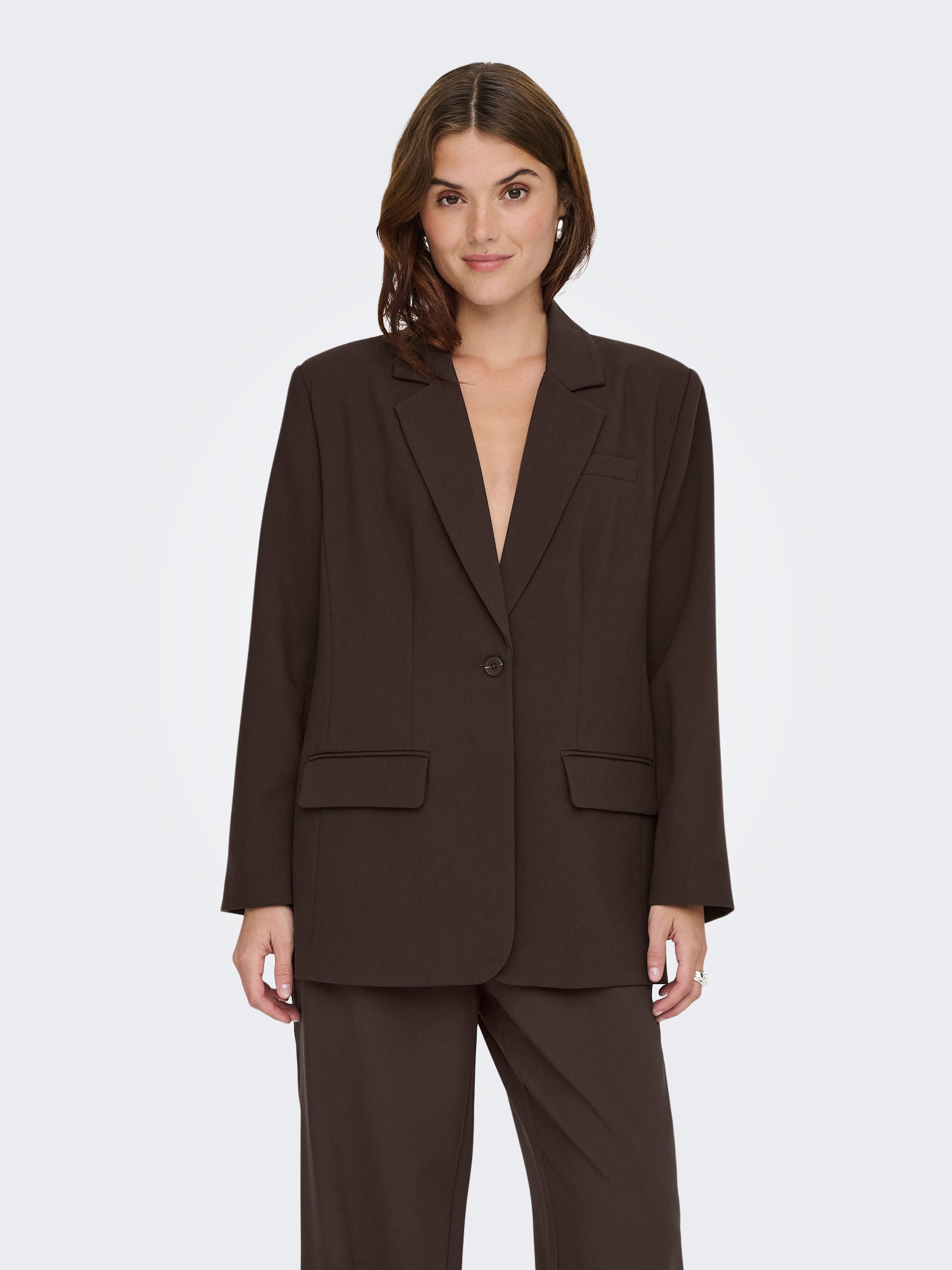 Image of ONLY Longblazer "ONLLINDA-RAVEN L/S BF BLAZER TLR NOOS" Materialmix, oversize