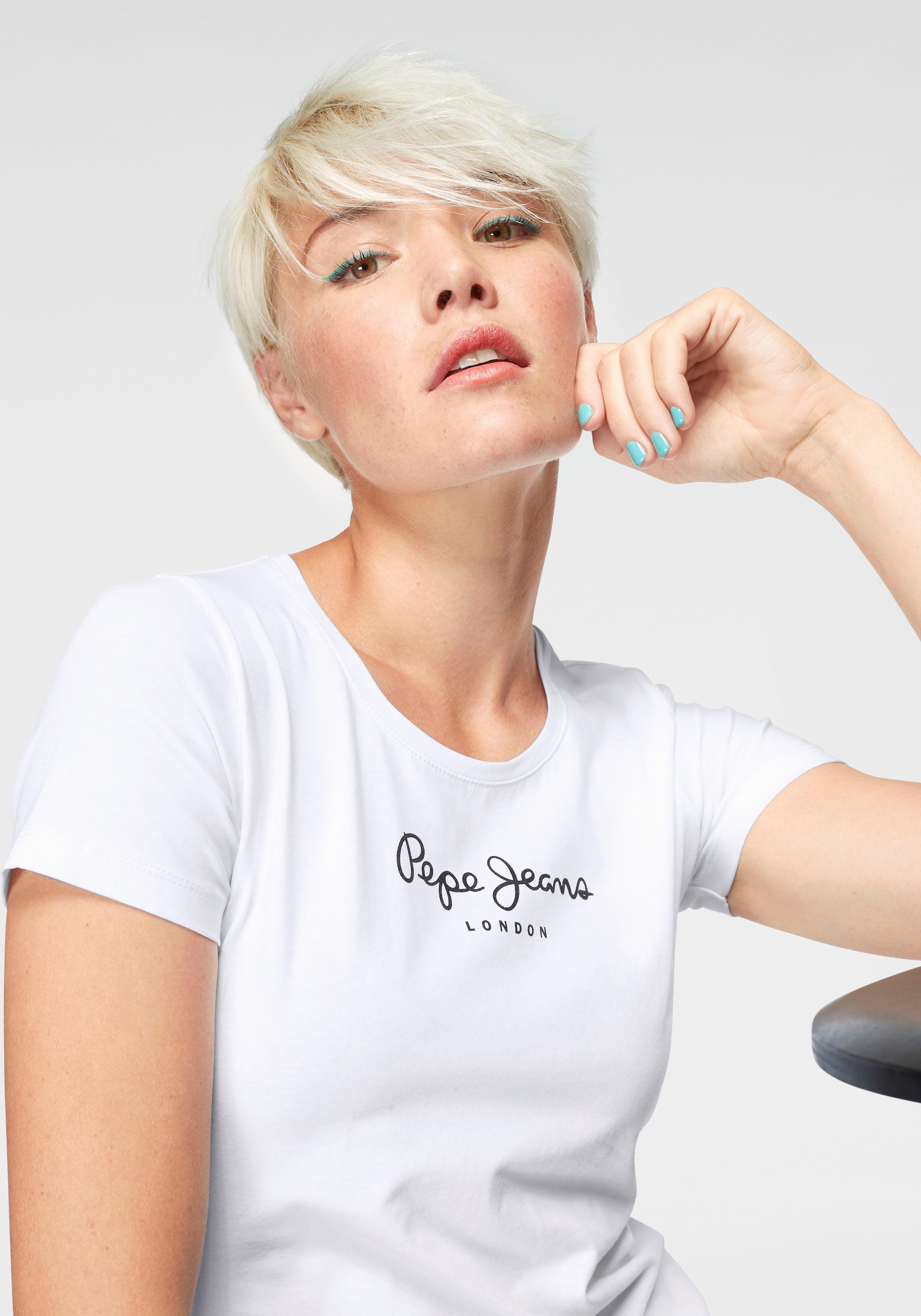 versandkostenfrei Logo-Print T-Shirt Jeans VIRGINIA«, bestellen ♕ »NEW Pepe mit