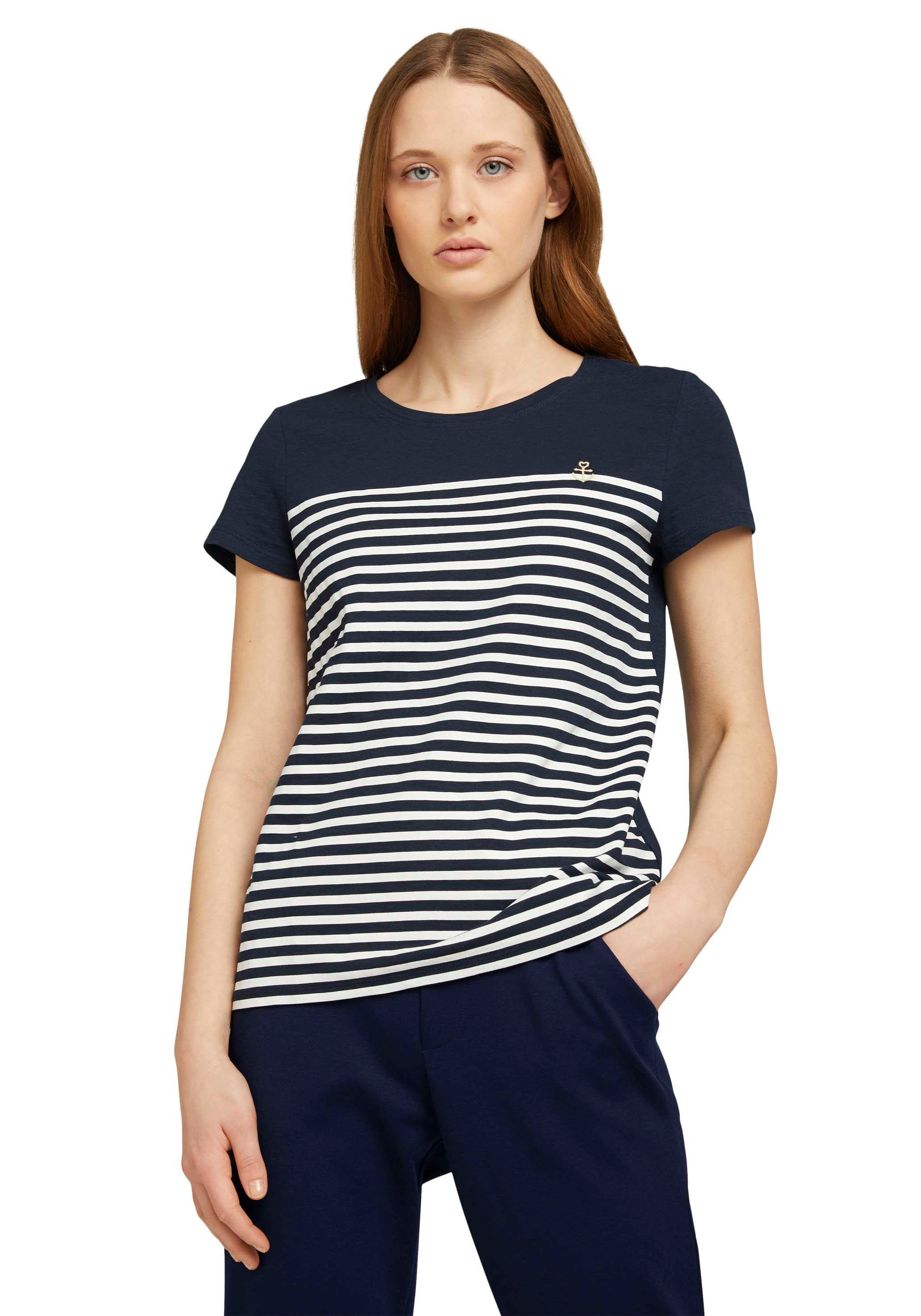 Image of TOM TAILOR Denim T-Shirt, mit kleiner Stickerei bei Ackermann Versand Schweiz