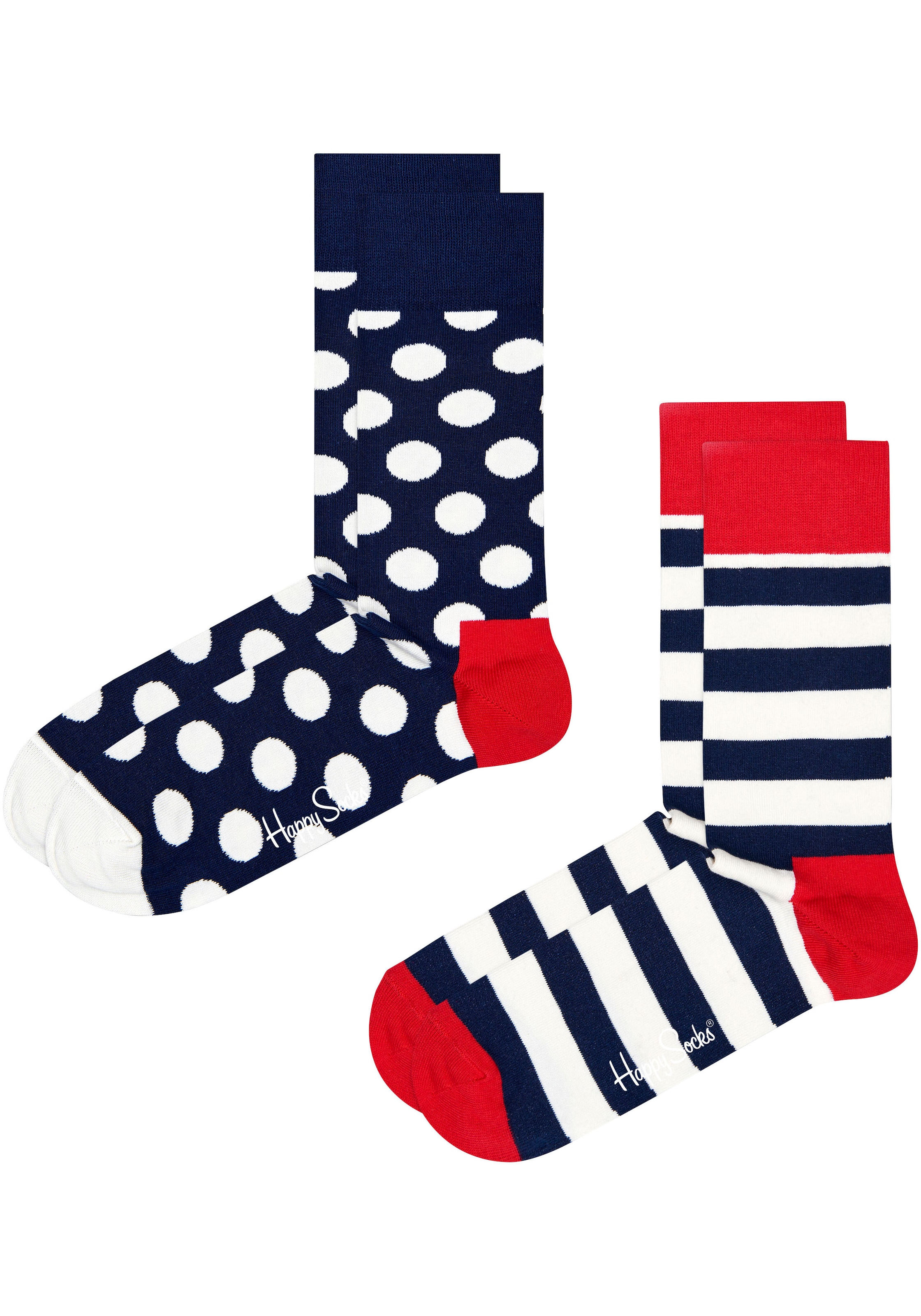♕ Happy Socks Socken »2-Pack Dots Stripes (Packung, kaufen & Paar), Classic Big Dot 2 Socks«, versandkostenfrei