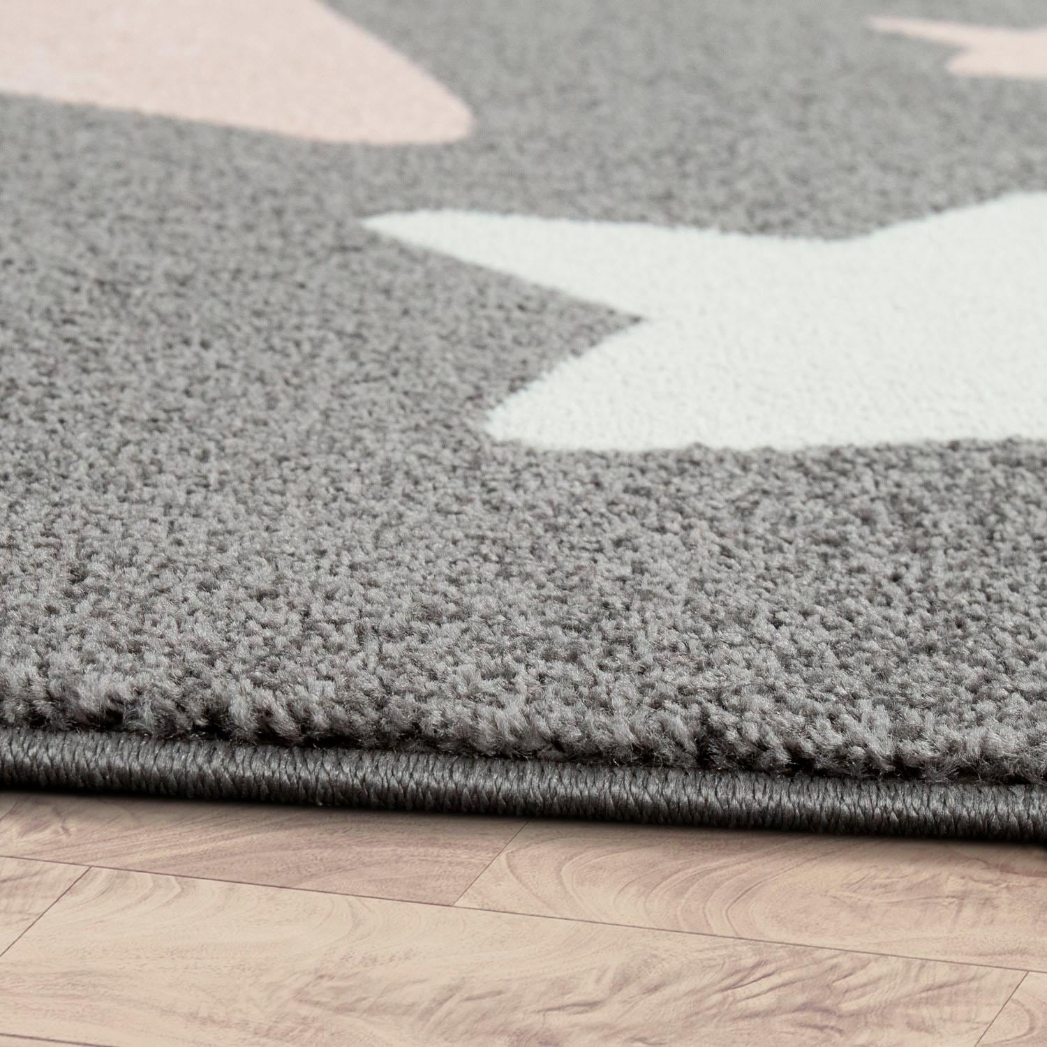 Paco Home Kinderteppich »Capri 330«, rechteckig, 11 mm Höhe, Kurzflor, Motiv Sterne, Pastell-Farben, Kinderzimmer