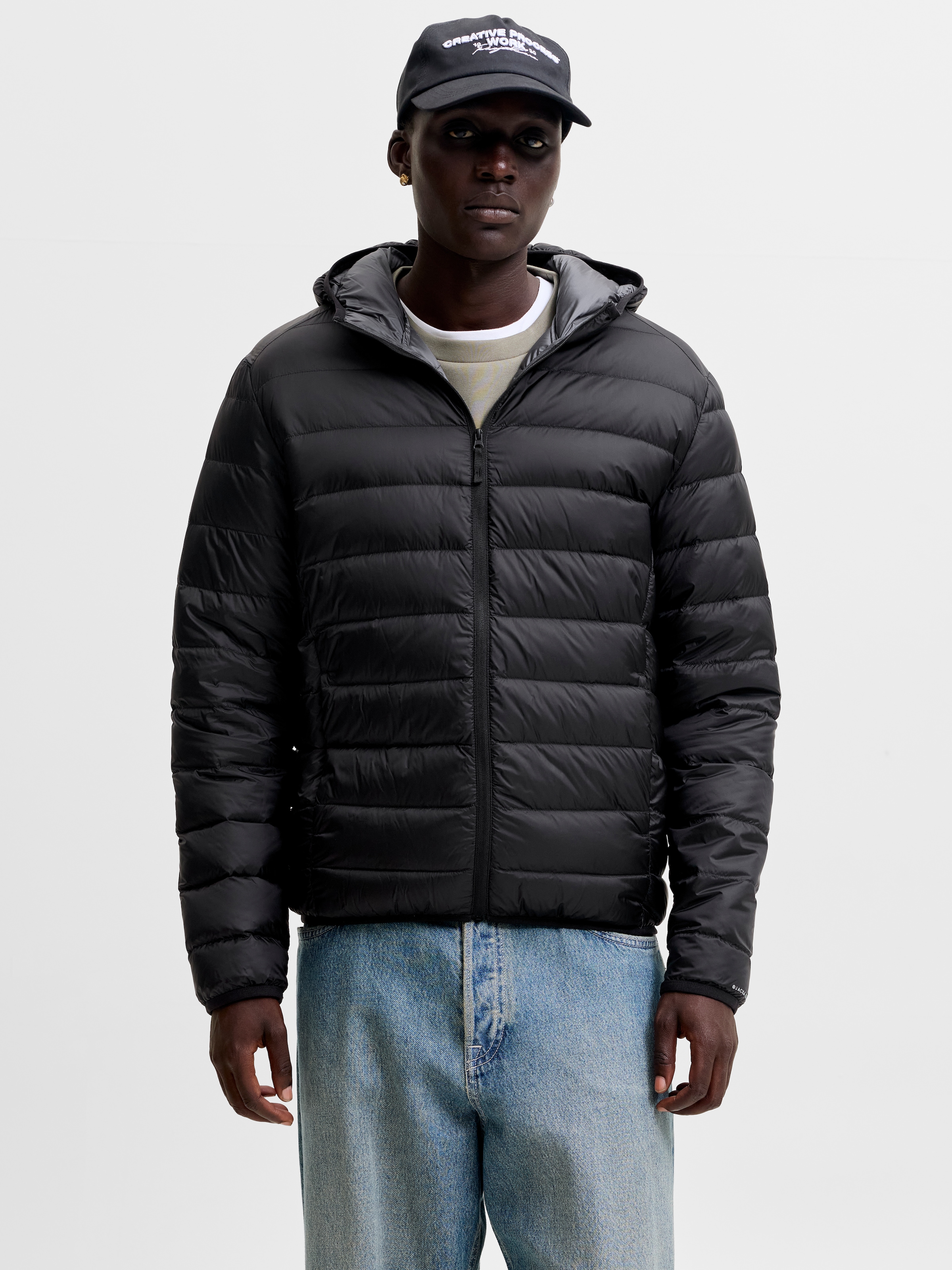 Image of Jack & Jones Steppjacke "JJEBERG LIGHT DOWN PUFFER HOOD NOOS" mit Kapuze Kunstfaser, normal geschnitten