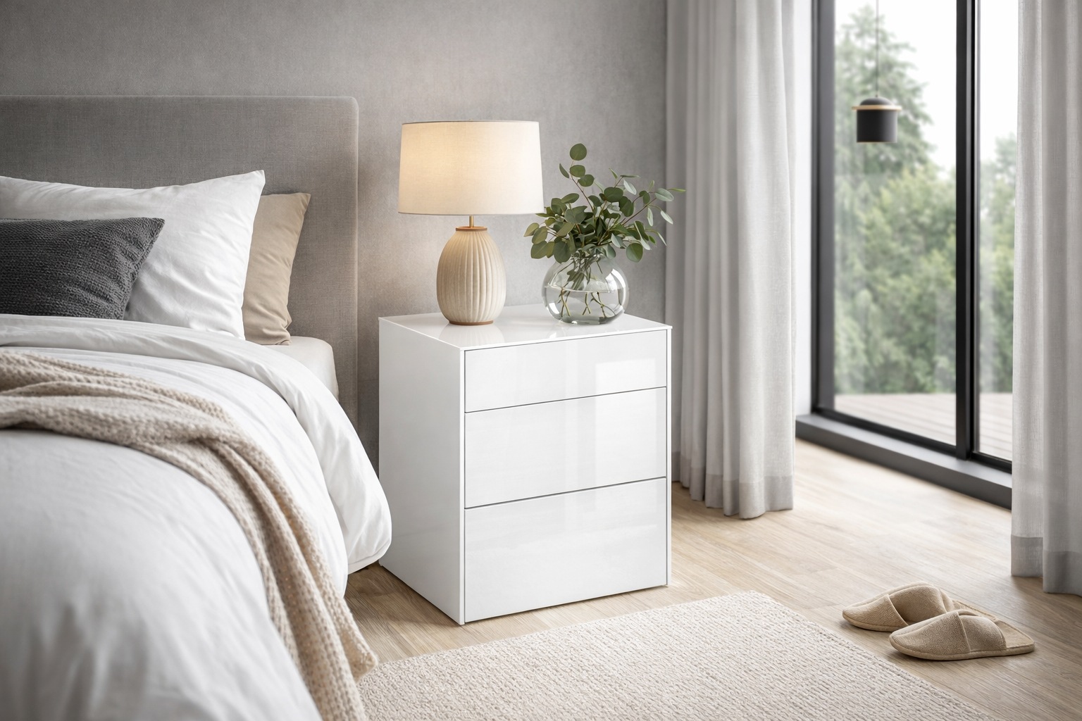 Mäusbacher Kommode Kommode BHT 52/63/42 cm, Push to open, Front+Oberplatte=Glas