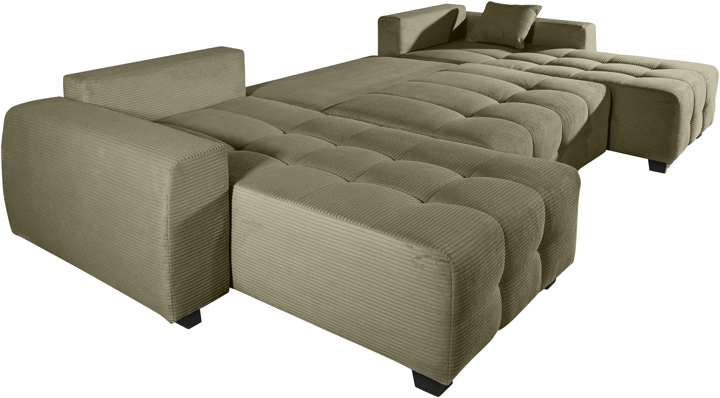GOODproduct Wohnlandschaft »Bella U-Form, B: 314 cm, inkl. Schlaffunktion, auch in Cord« inkl. Bettkasten, Bonellfederkern, extra grosse Liegefläche: 269x135cm