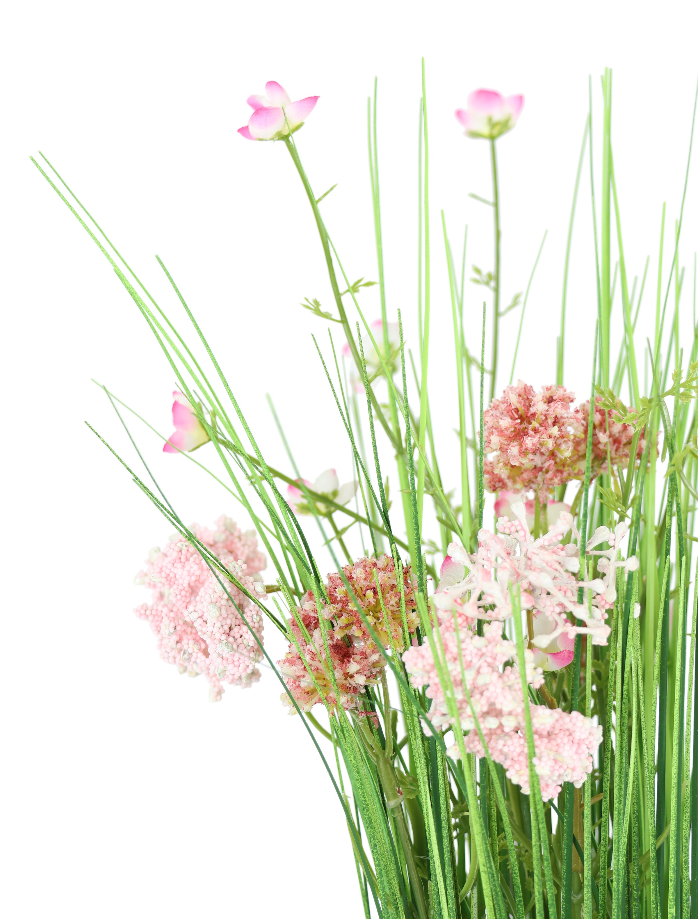 I.GE.A. Kunstpflanze »Künstlicher Grasbund mit Blüten«, Grasbusch Deko Kunstblumen Kunstgras Grünpflanze Gräser Sträucher
