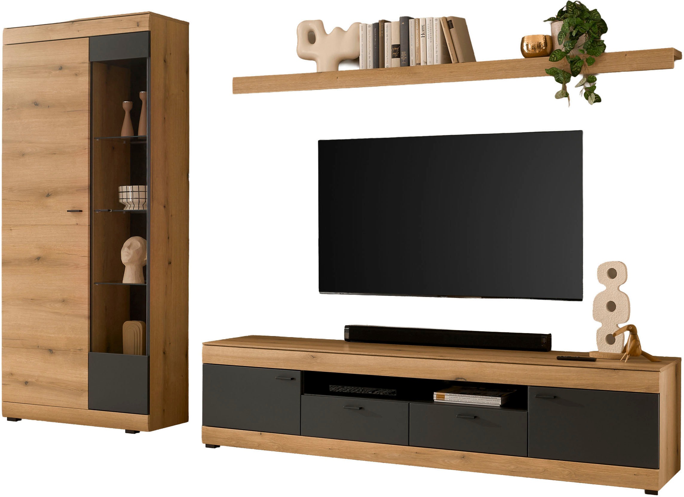 Image of Home affaire Wohnwand "Soleto, zeitlose Anbauwand, Komplettset im modernen Stil" Komplett-Set, 3 Stk. tlg.