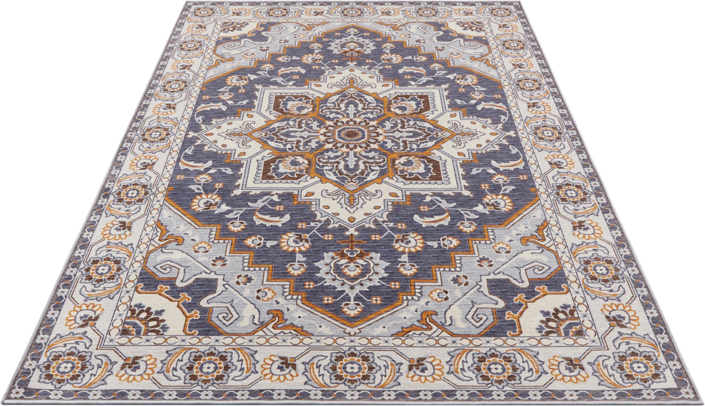 Image of Home affaire Teppich »Eli«, rechteckig, 6 mm Höhe, Orient Optik, Vintage Design, mit Bordüre, Rutschhemmende Rückenbeschichtung, Robust, Pflegeleicht, idealer Teppich für Wohnzimmer, Schlafzimmer, Arbeitszimmer bei Ackermann Versand Schweiz