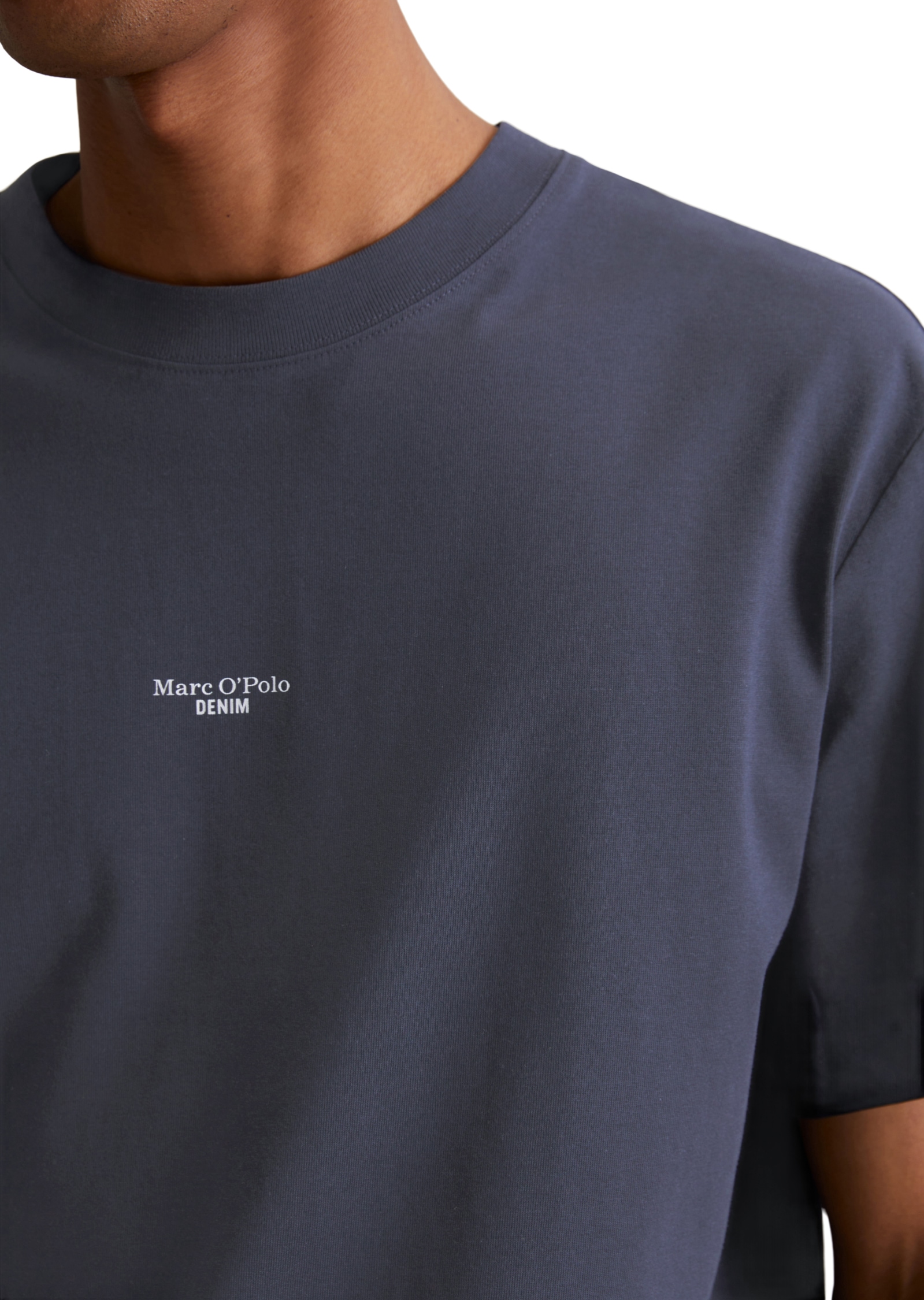 Marc O'Polo DENIM T-Shirt mit Labeling vorne mittig