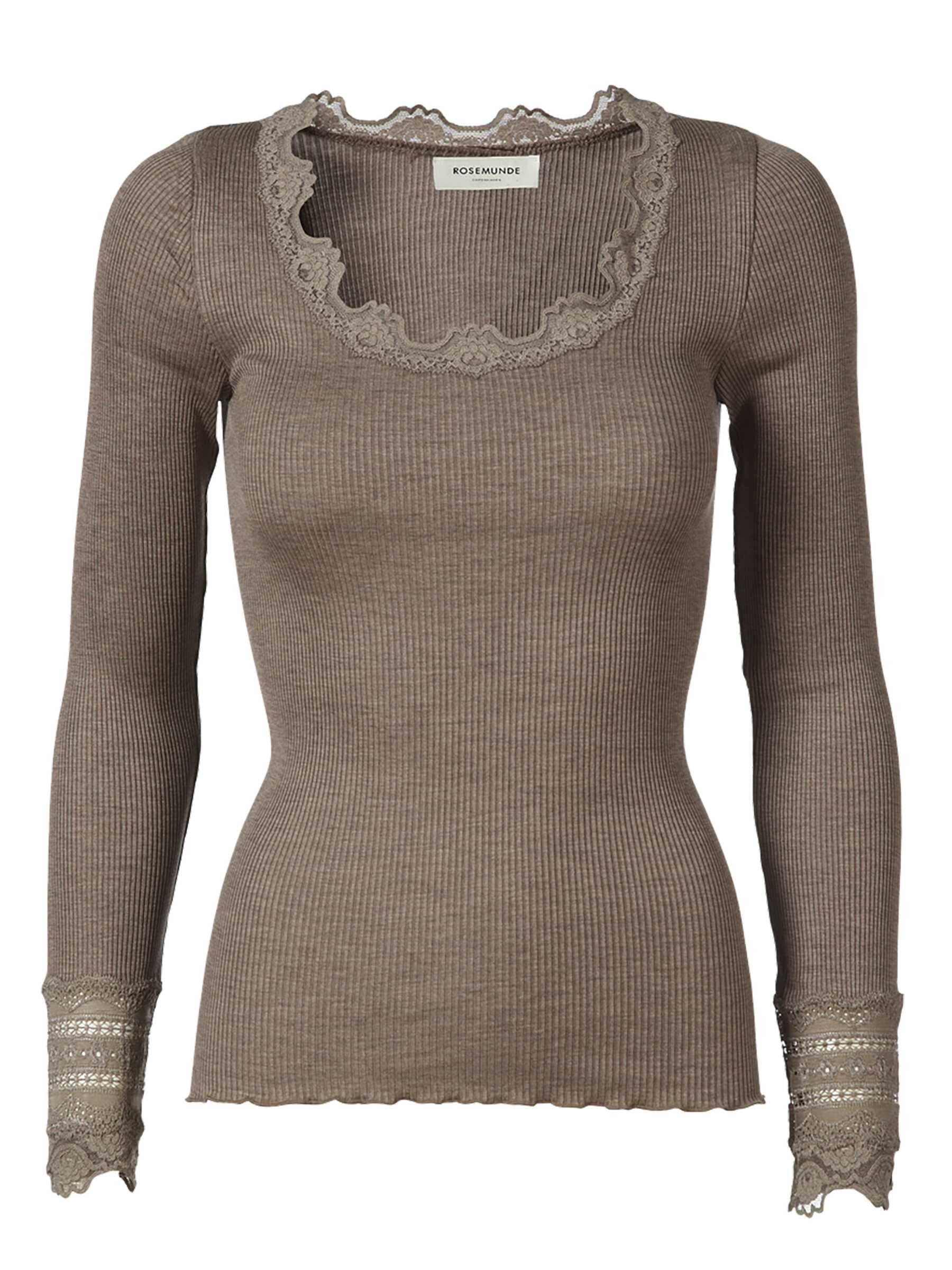 rosemunde T-shirt à manches longues »Benita Silk Blouse mit Seide« manches longues, avec dentelle, féminin, confortable, mélange soie-coton