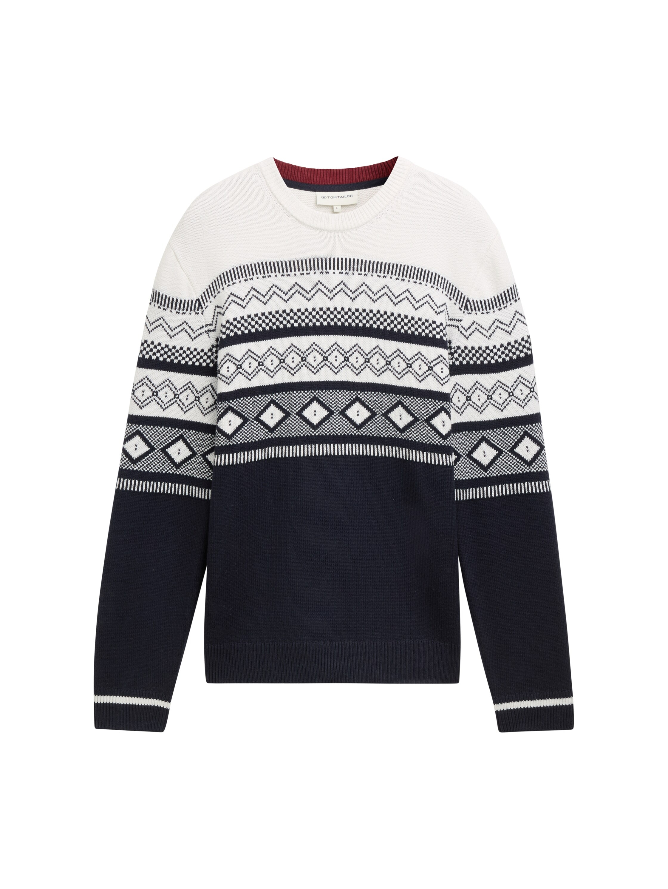 TOM TAILOR Jacquardpullover, mit Colorblock