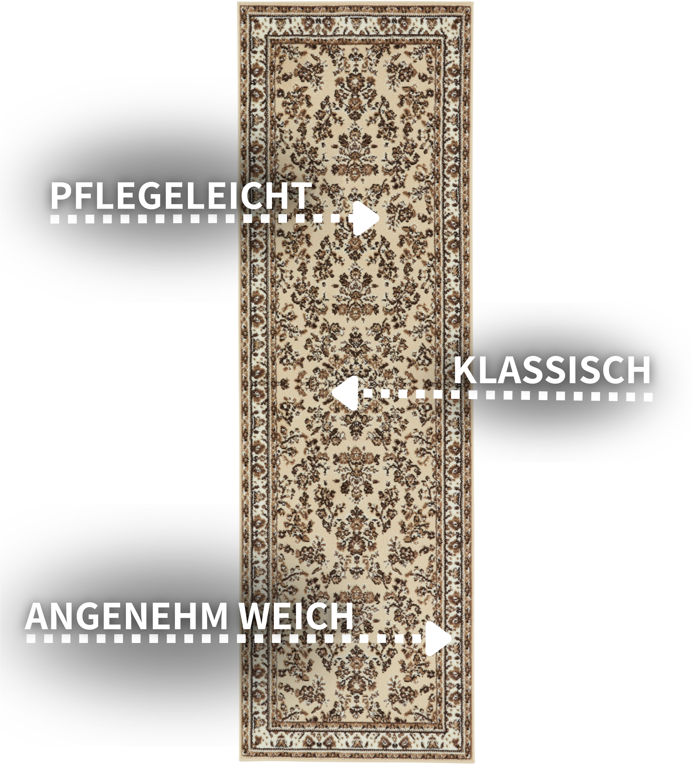 HANSE Home Teppich »Halton«, rechteckig, 8 mm Höhe, Kurzflor, Orient-Optik, mit Bordüre, Läufer, pflegeleicht, gekettelt