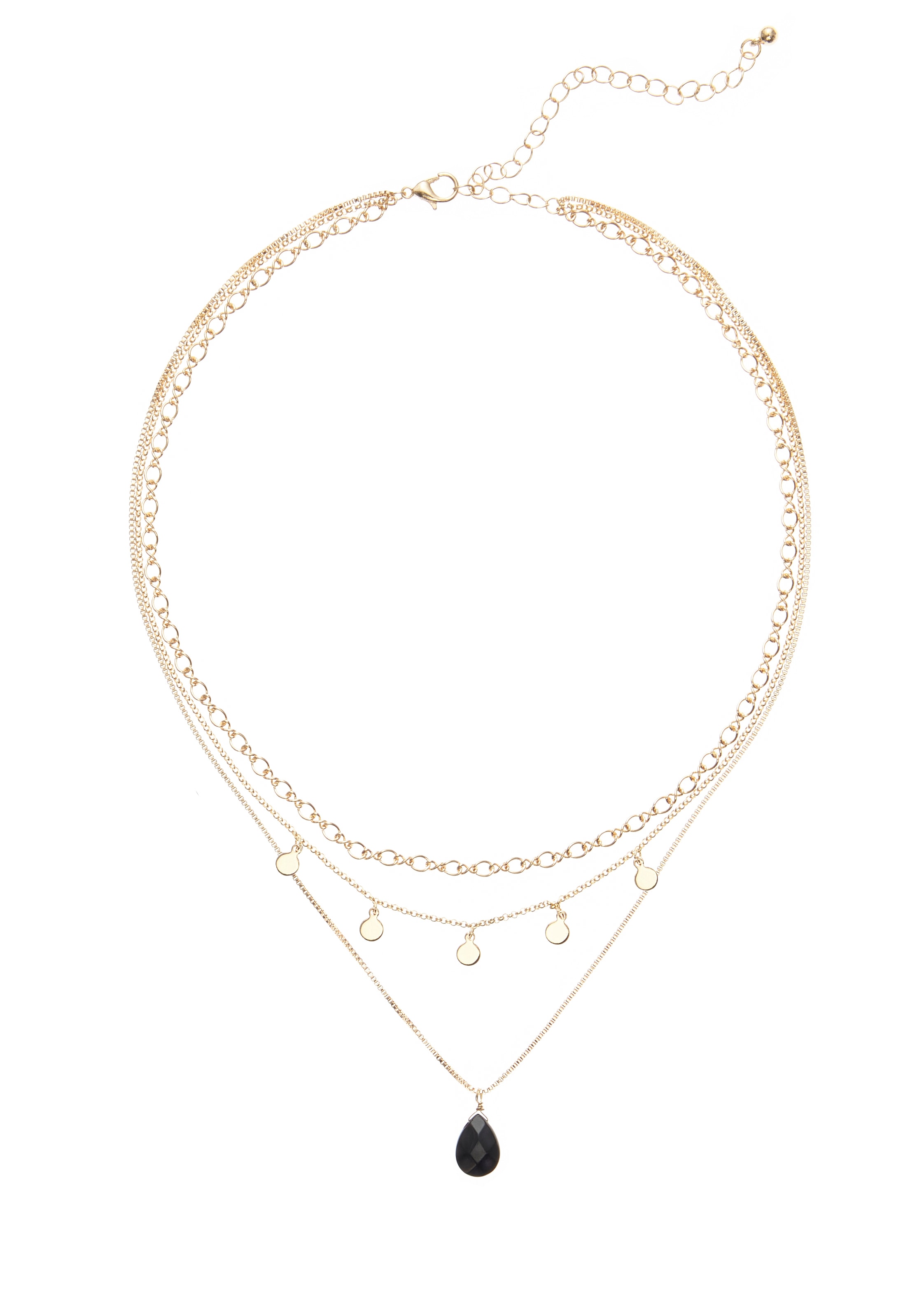 Image of LASCANA Kette mit Anhänger Halskette in Lagen-Look mit Tropfen-Anhänger