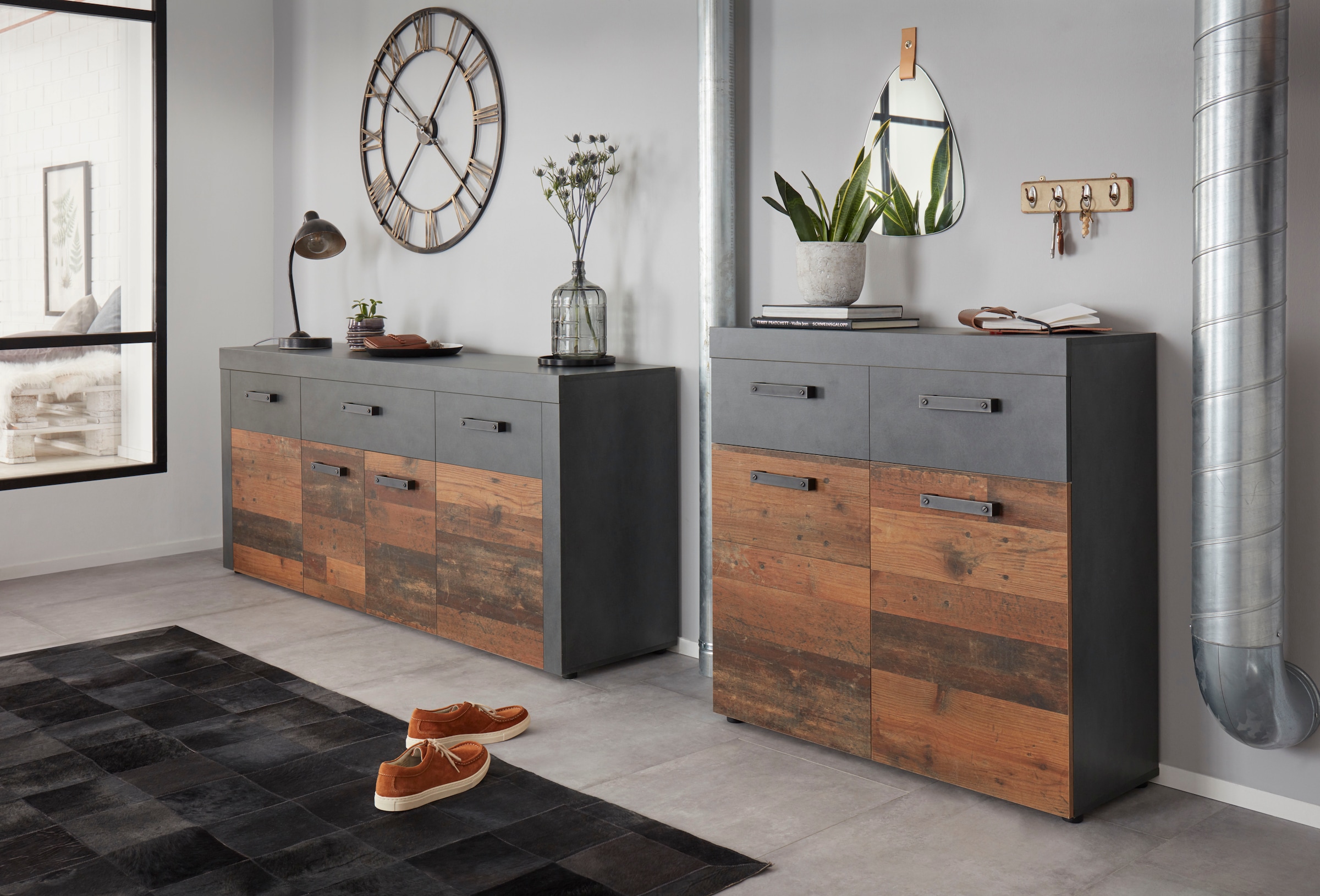 Home affaire Armoire à chaussures »Ilana« Schuhschrank für 16 Paar Schuhe - (B/T/H) 90/34/89 cm