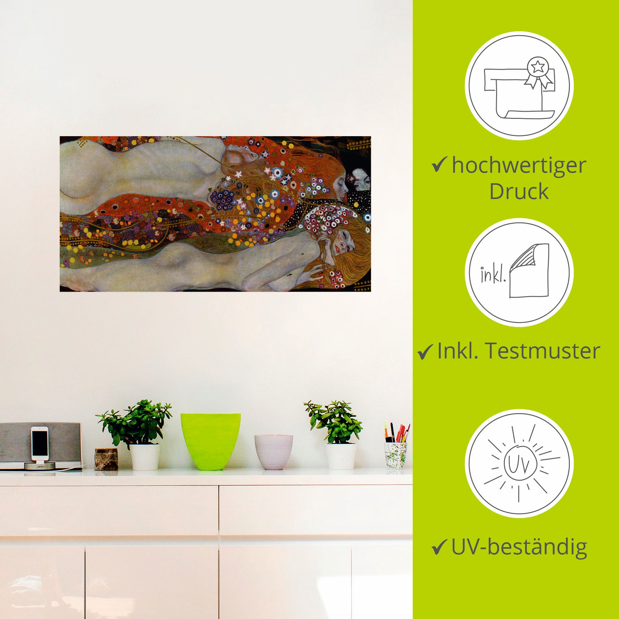 Artland Wandbild »Wasserschlangen II (Die Freundinnen)«, Frau, (1 St.), als Leinwandbild, Poster, Wandaufkleber in verschied. Grössen